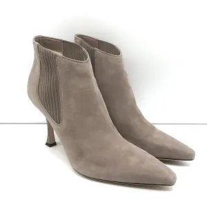 Jimmy Choo Stiefeletten Maiara Wildleder in Taupe Größe 39 Spitze Stiefeletten