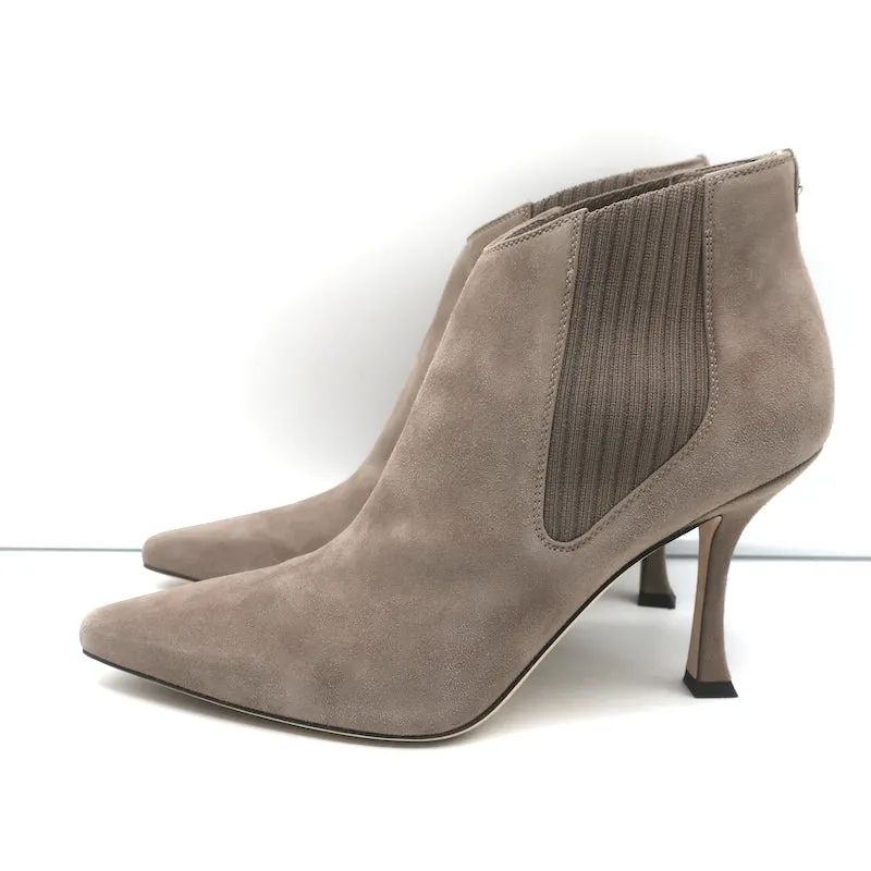 Jimmy Choo Stiefeletten Maiara Wildleder in Taupe Größe 39 Spitze Stiefeletten