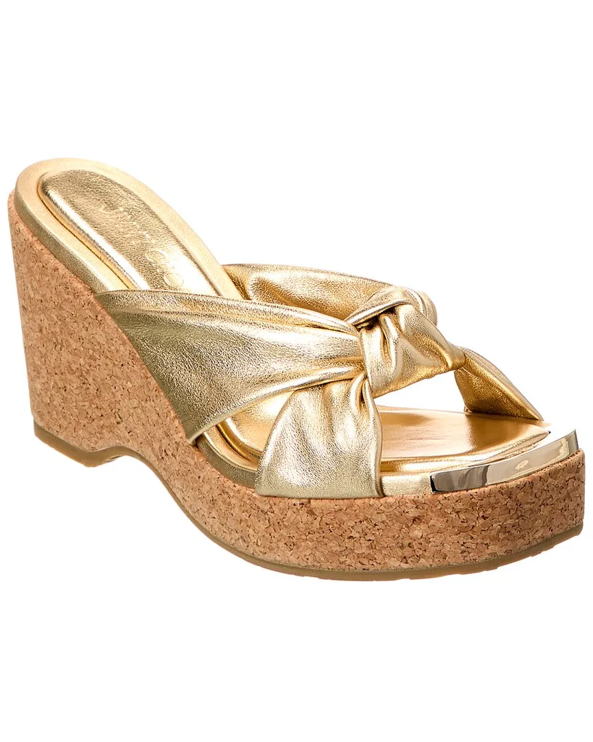 Jimmy Choo Avenue 110 Keilabsatz-Sandalen aus Leder_Jimmy-Choo