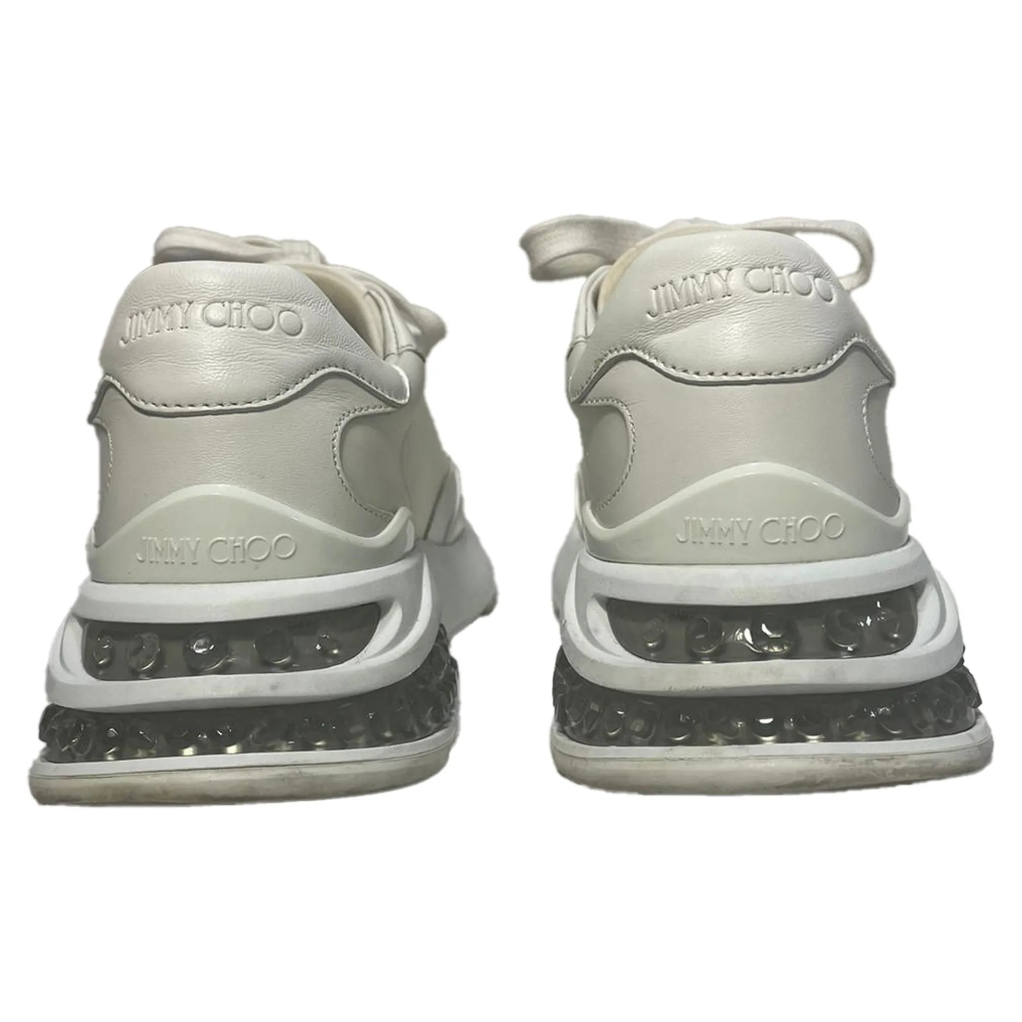 Jimmy Choo Memphis Schnürschuhe in Weißem Leder und Nylon