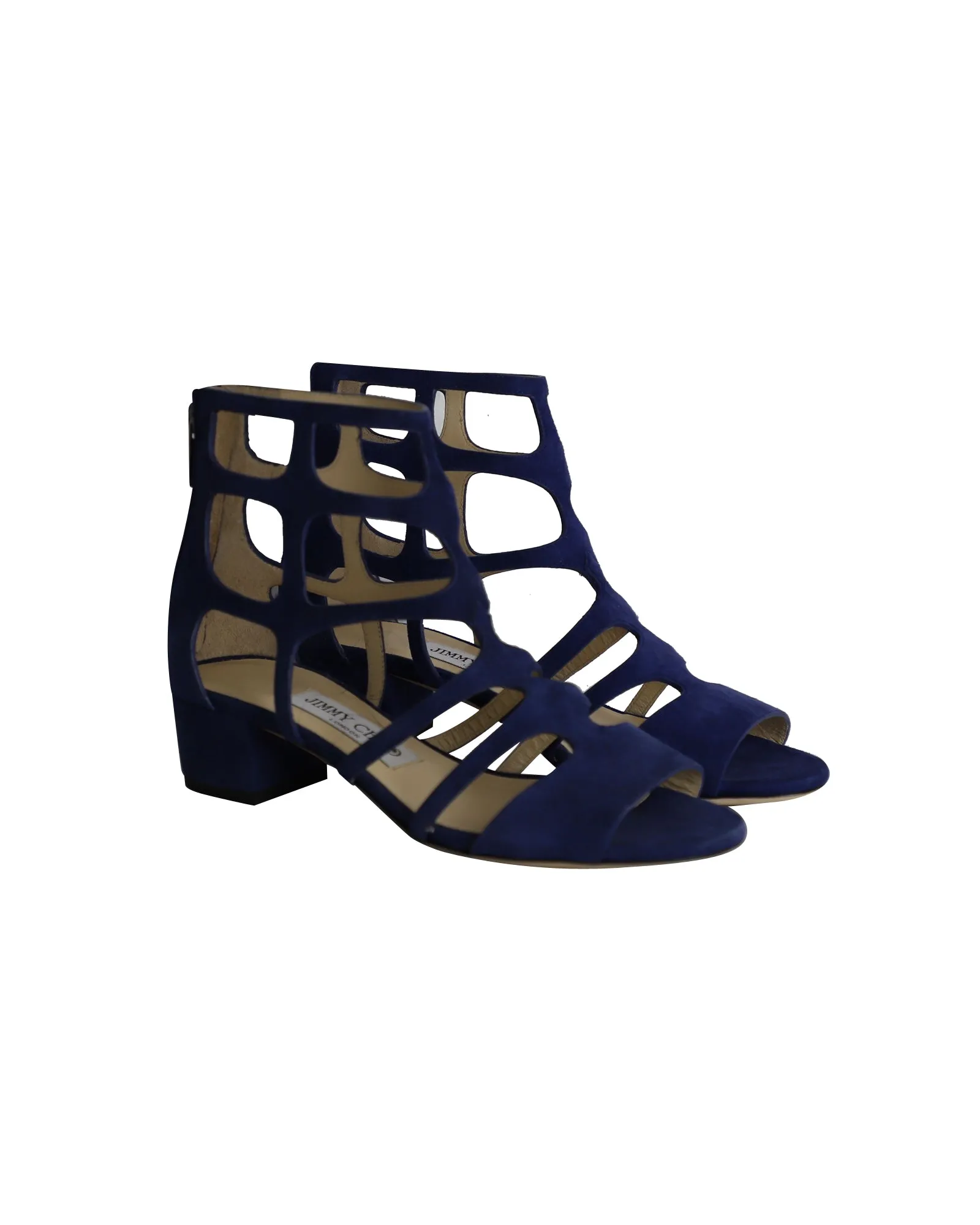 Jimmy Choo Ren 35 Sandalen in Blauem Wildleder