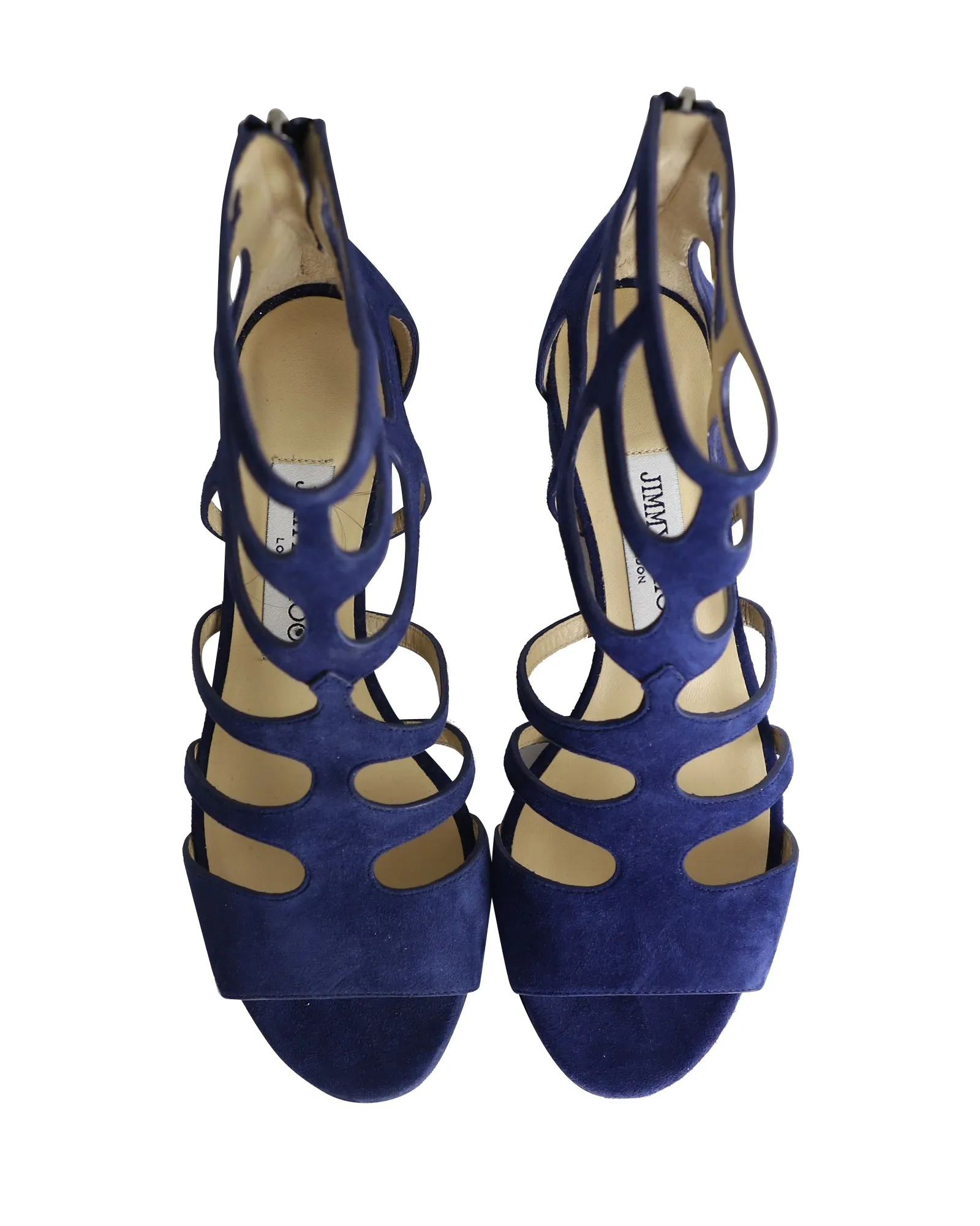 Jimmy Choo Ren 35 Sandalen in Blauem Wildleder