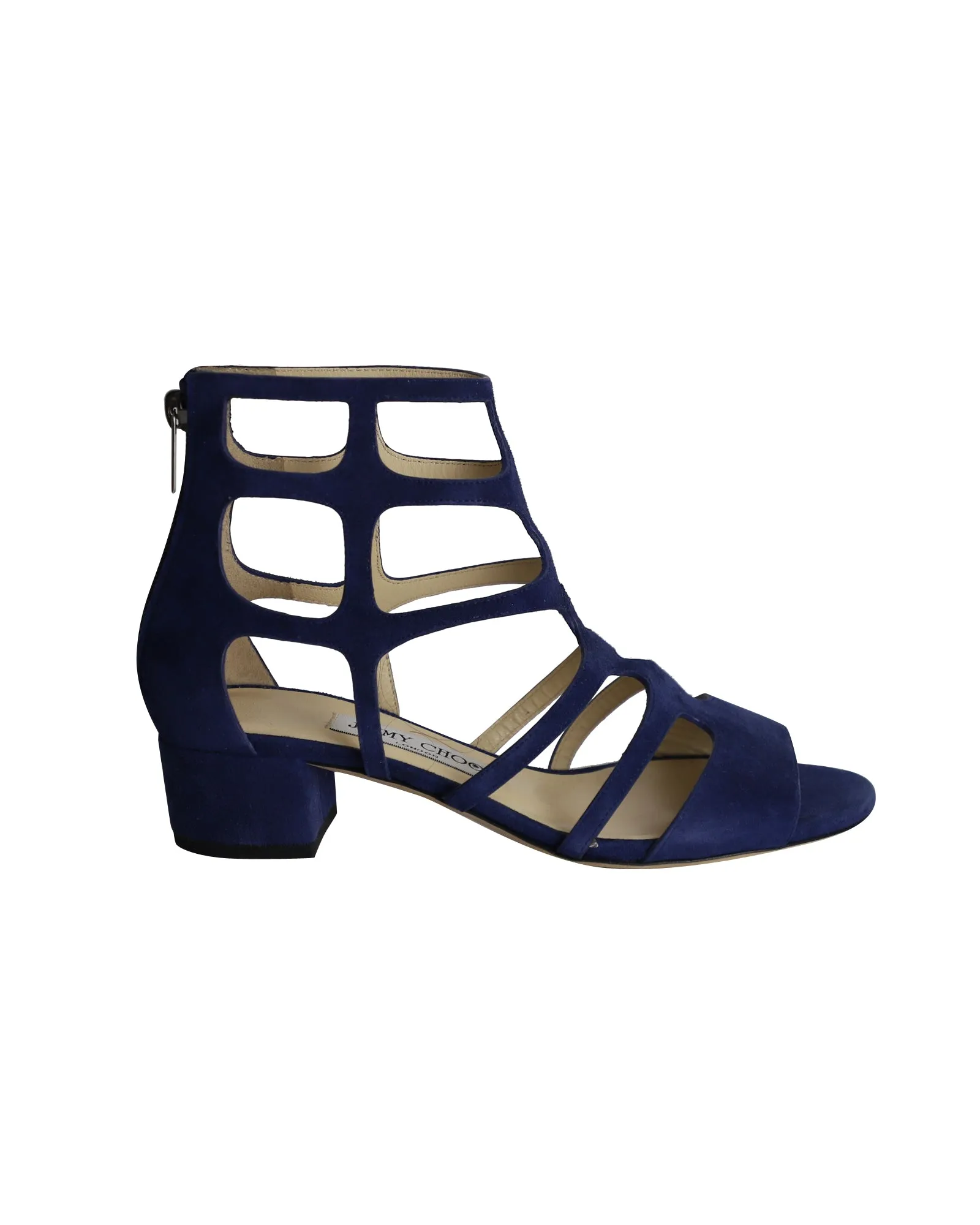 Jimmy Choo Ren 35 Sandalen in Blauem Wildleder