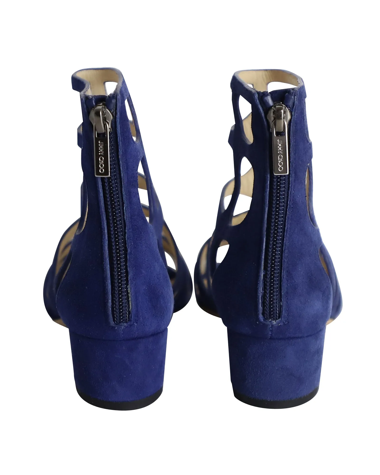 Jimmy Choo Ren 35 Sandalen in Blauem Wildleder