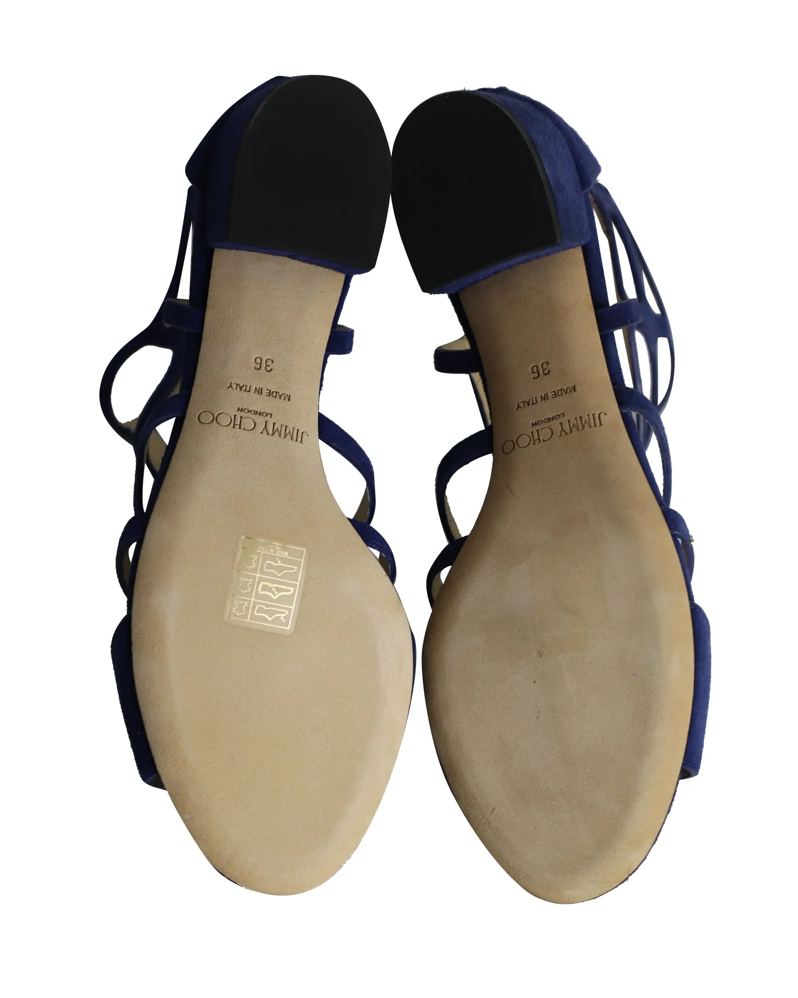 Jimmy Choo Ren 35 Sandalen in Blauem Wildleder