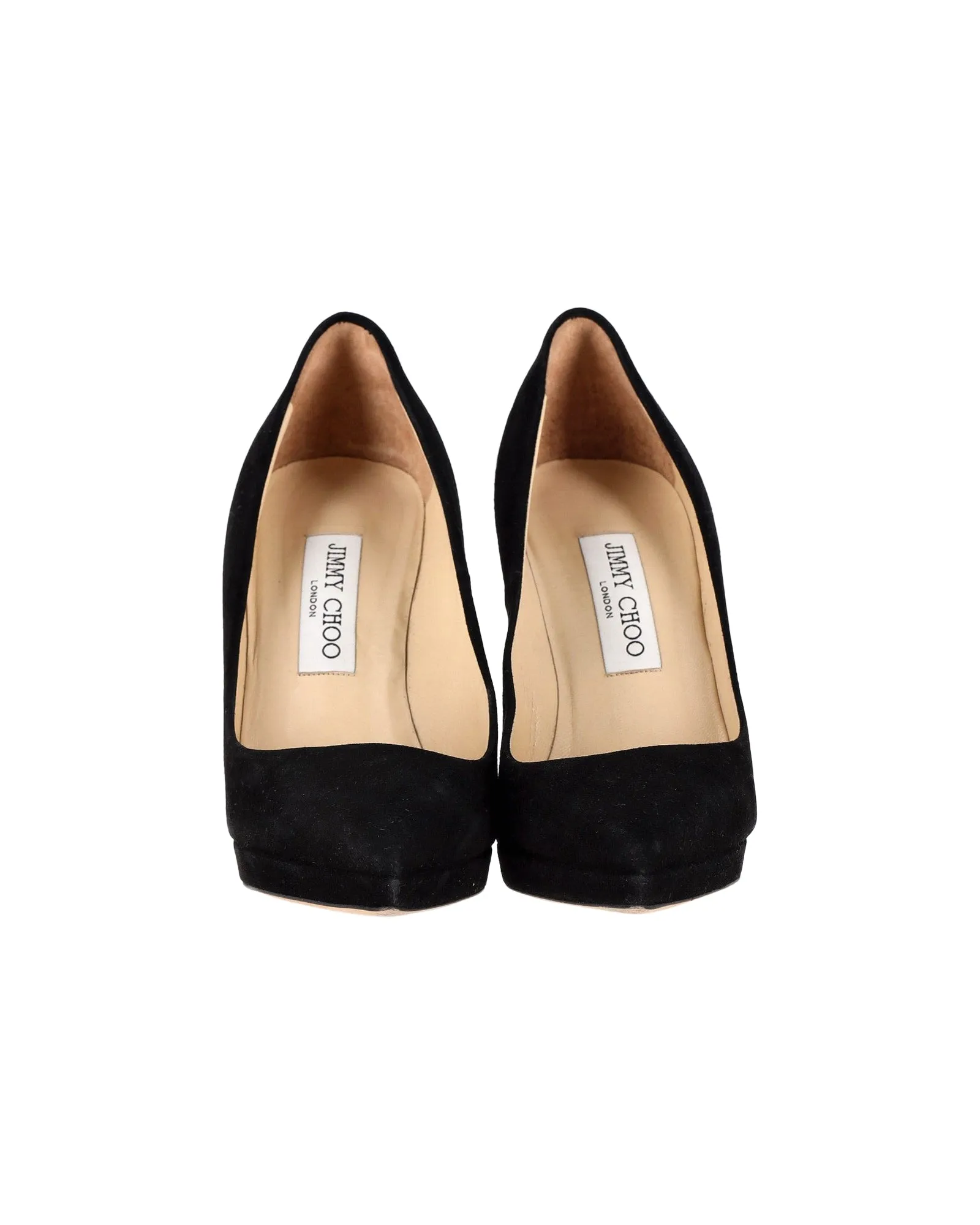 Jimmy Choo Rudy Plateaupumps in Schwarz Wildleder und Lackleder Schuhe_Jimmy-Choo