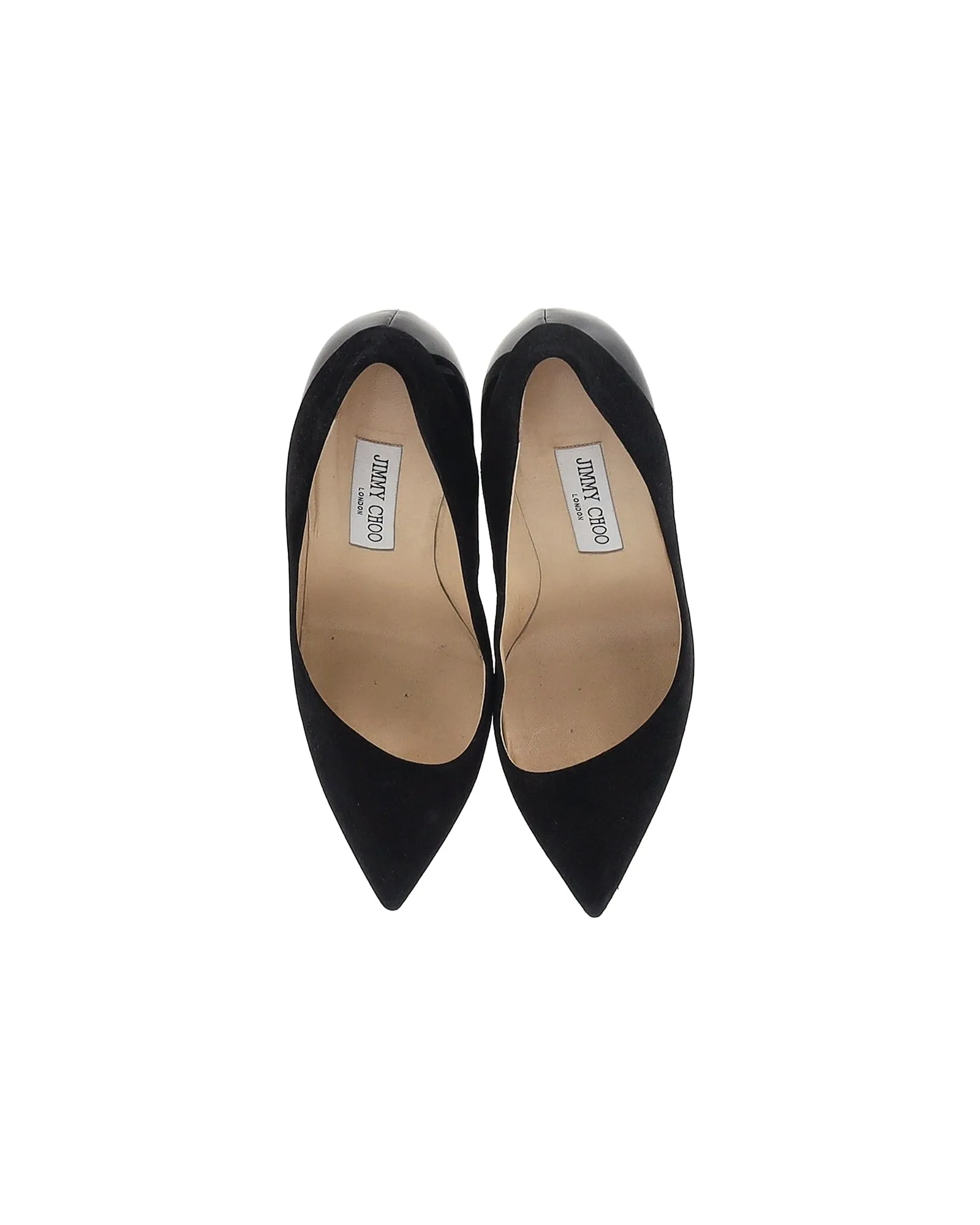 Jimmy Choo Rudy Plateaupumps in Schwarz Wildleder und Lackleder Schuhe_Jimmy-Choo