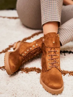 Jupiter Vegan Recycelte Getreide-Schnürstiefel | Haselnuss
