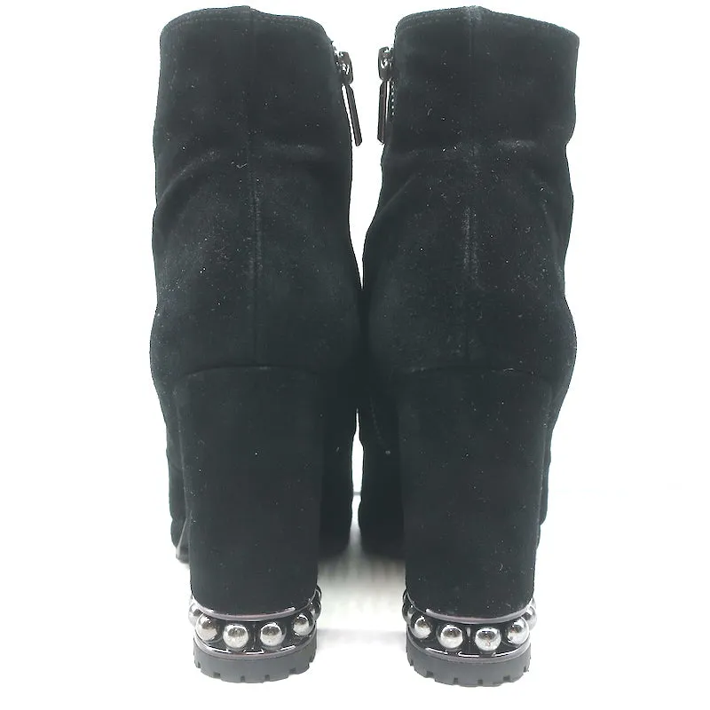 Karl Lagerfeld Lenore Stiefeletten Schwarz Wildleder Größe 8 Plateau-Stiefeletten