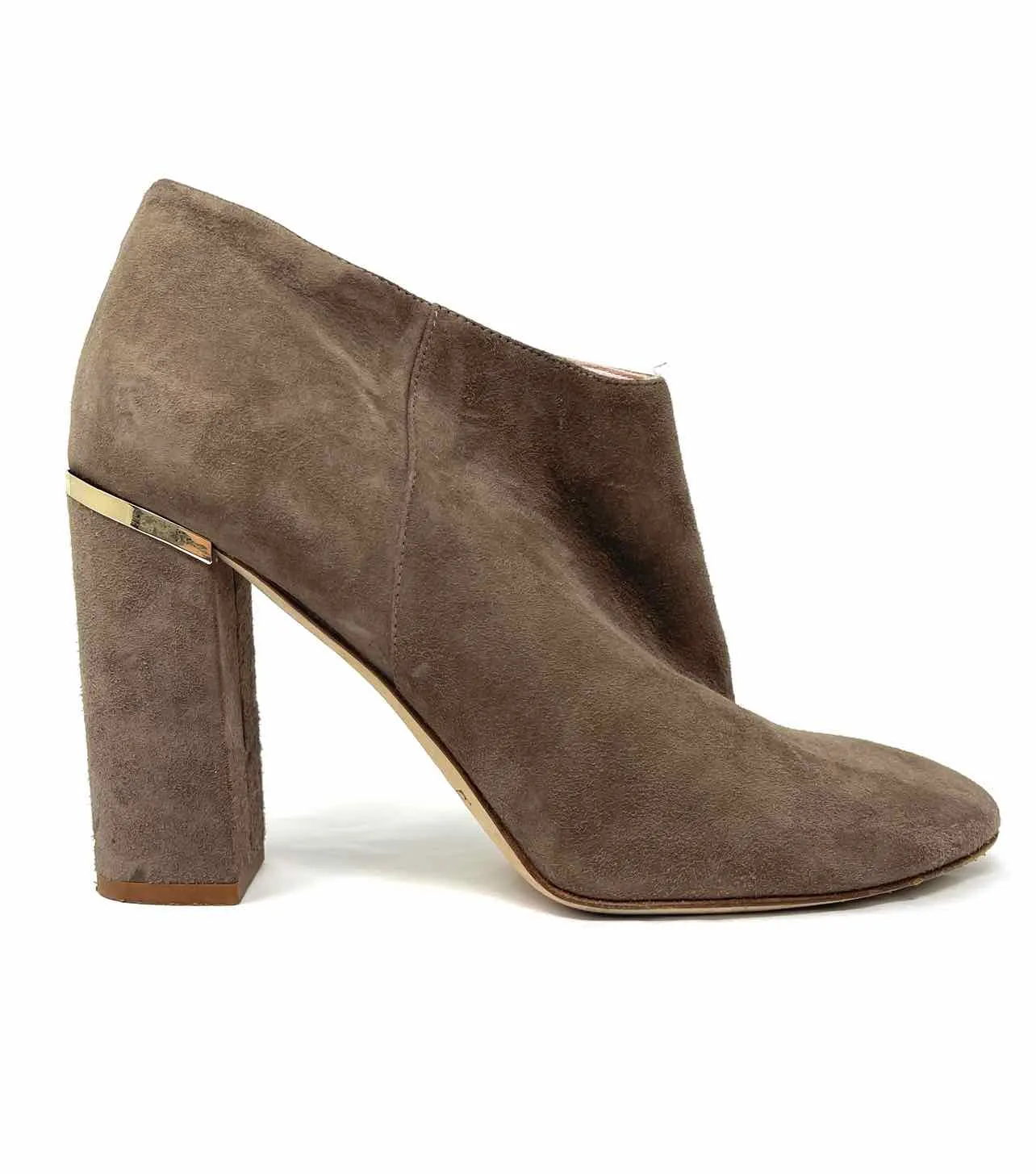 Kate Spade Größe 9,5 Taube Reißverschluss Wildleder Schuhe Knöchelstiefel