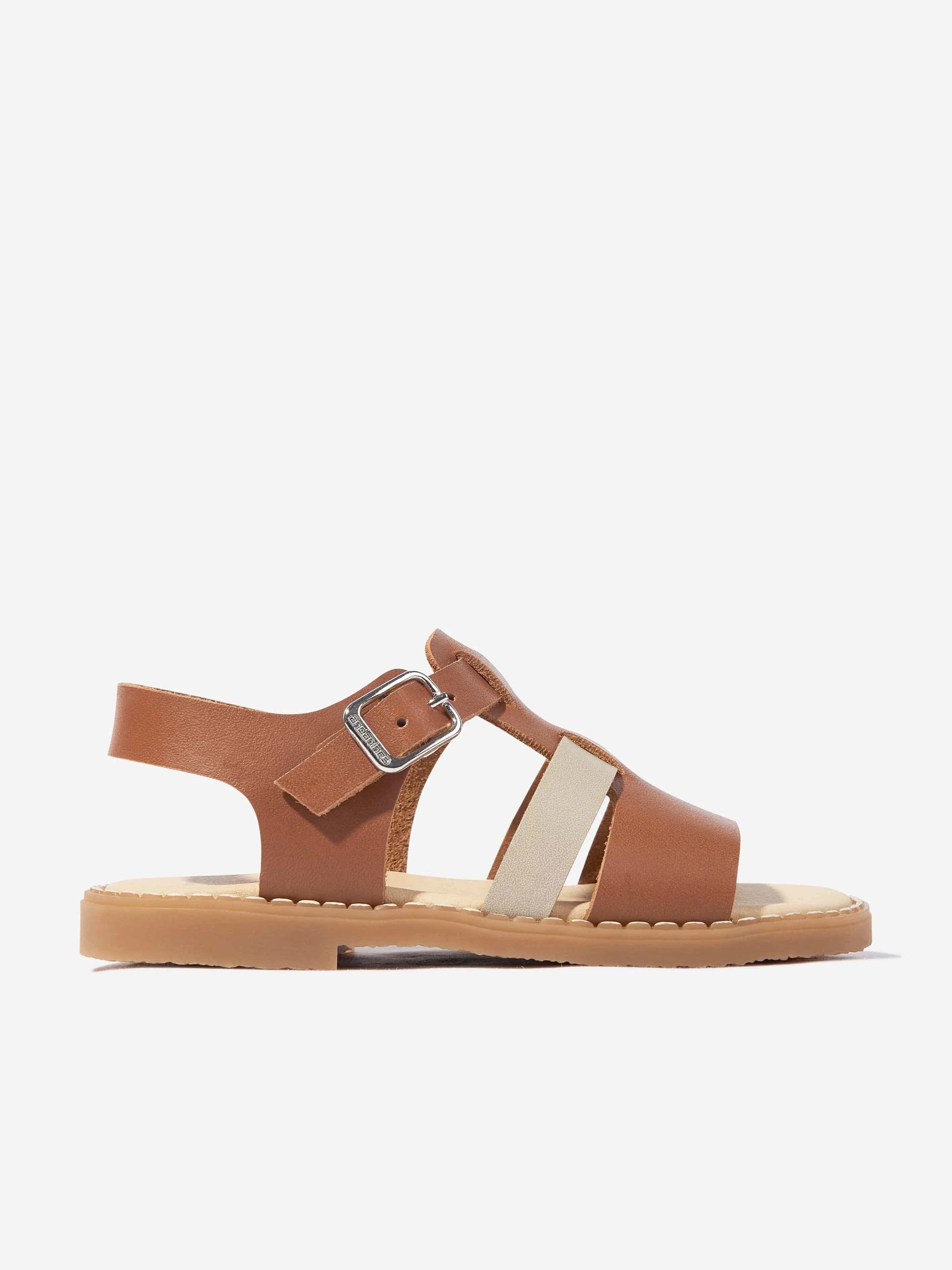 Braune Ledersandalen für Kinder