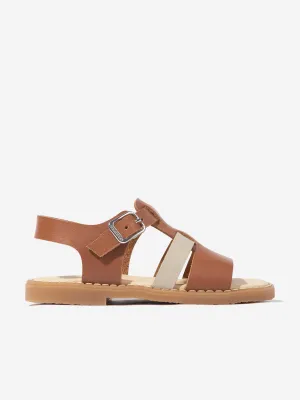 Braune Ledersandalen für Kinder