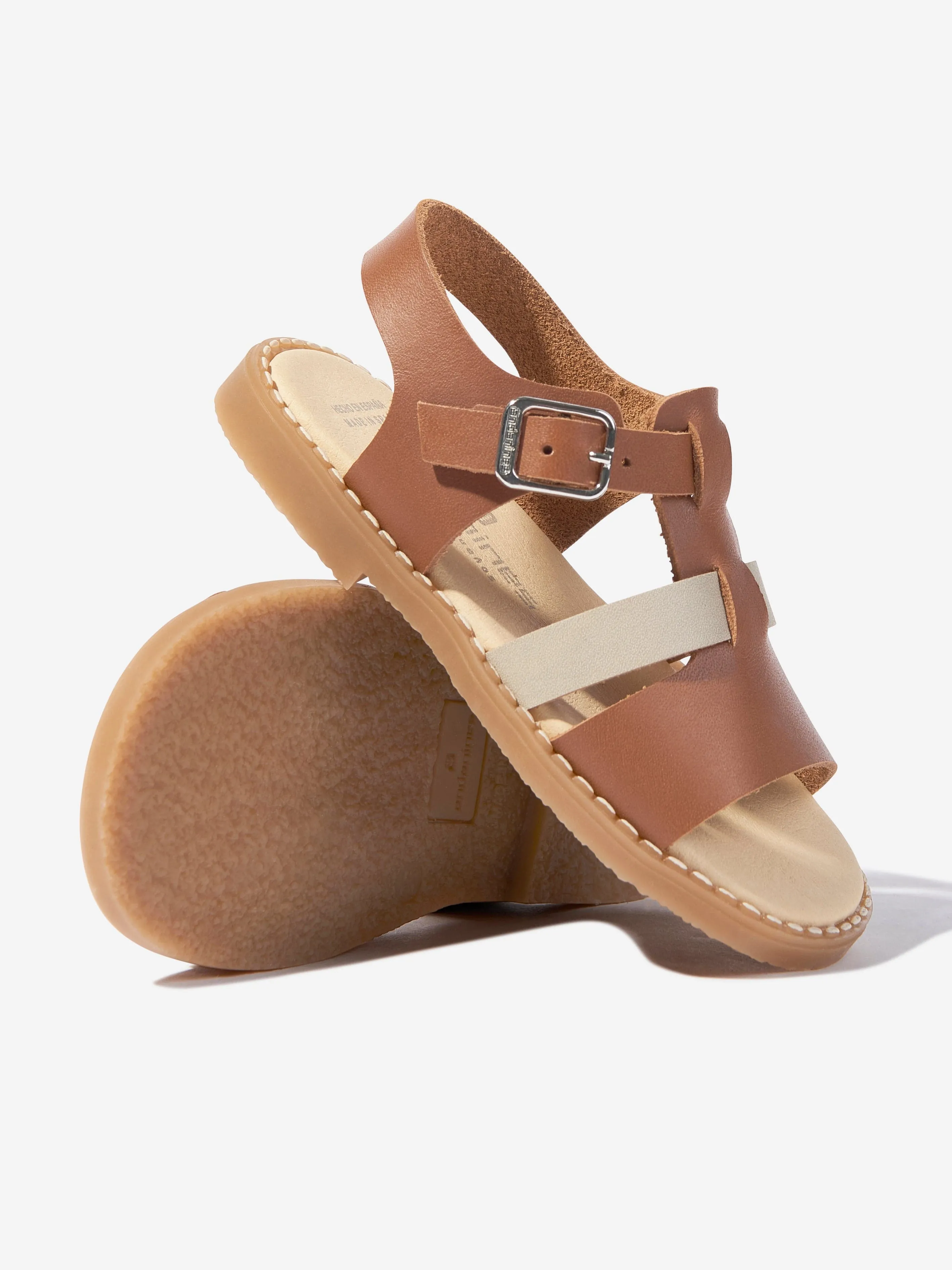 Braune Ledersandalen für Kinder