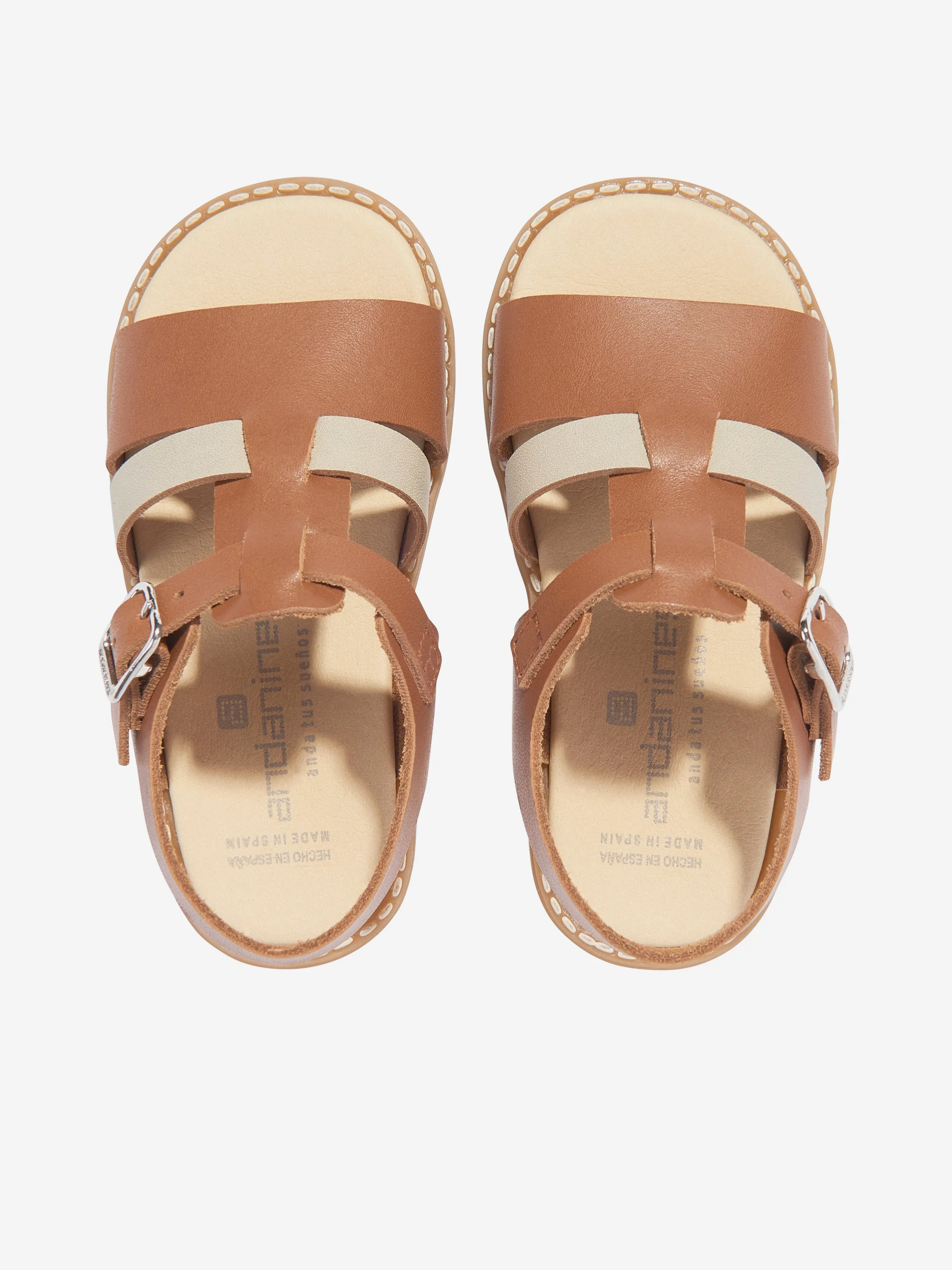 Braune Ledersandalen für Kinder
