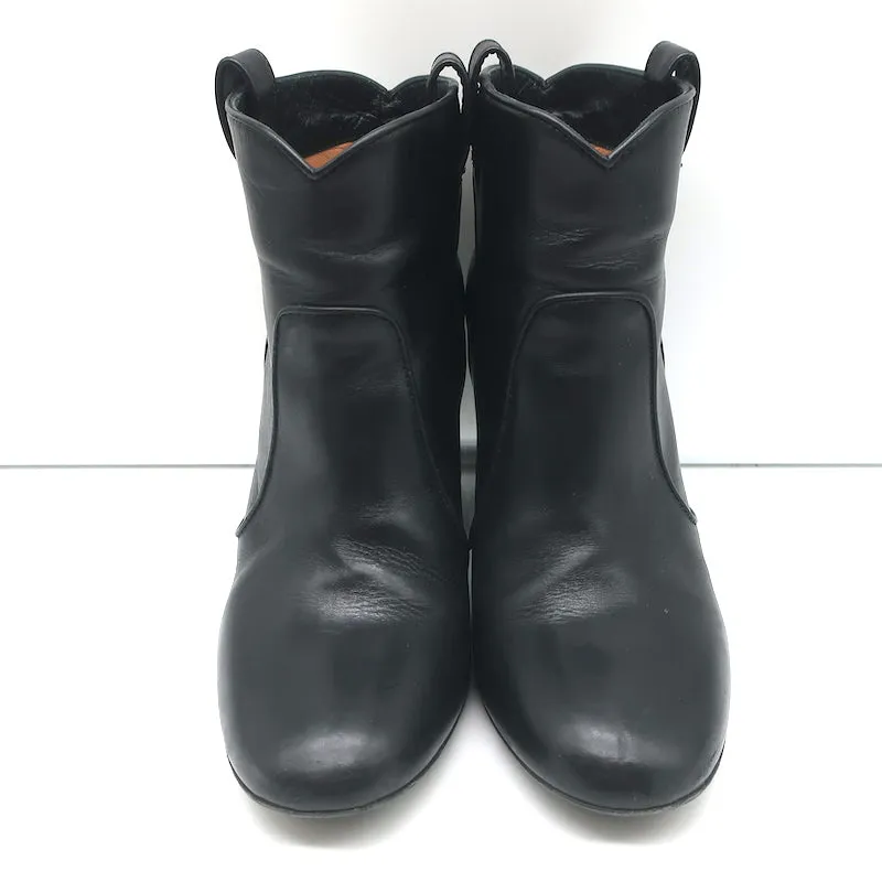 Laurence Dacade Pete Knöchelstiefel Schwarzes Leder Größe 37.5 High Heel Booties