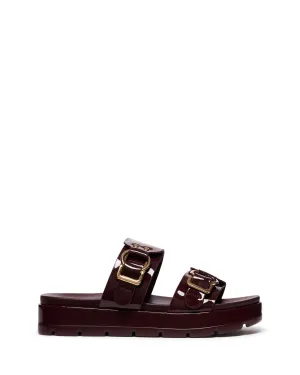 Litmus Flatform Sandalen Kirschrot Lackleder
