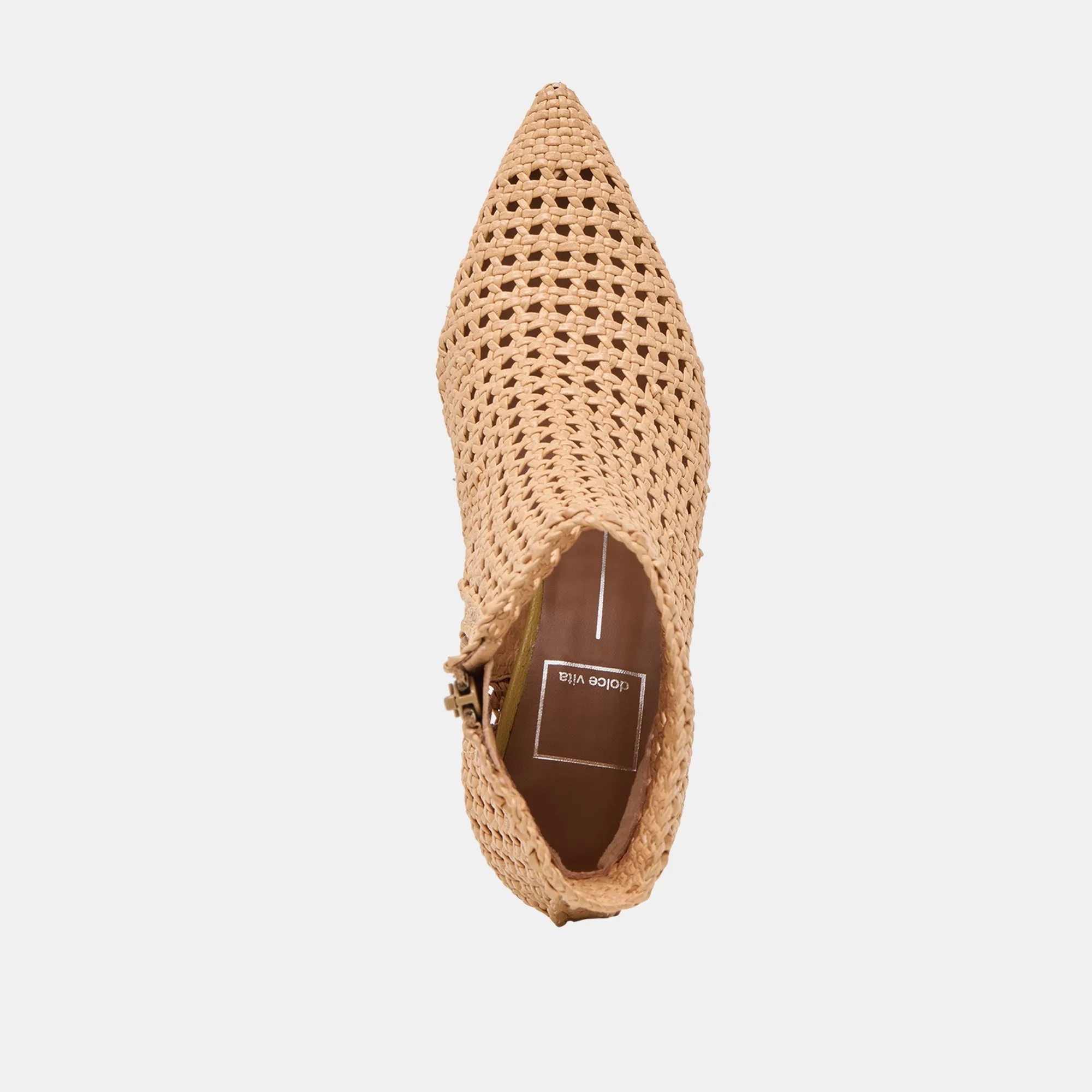 LONNI BOOTIES HELLBRAUN GEFLOCHTENES LEDER