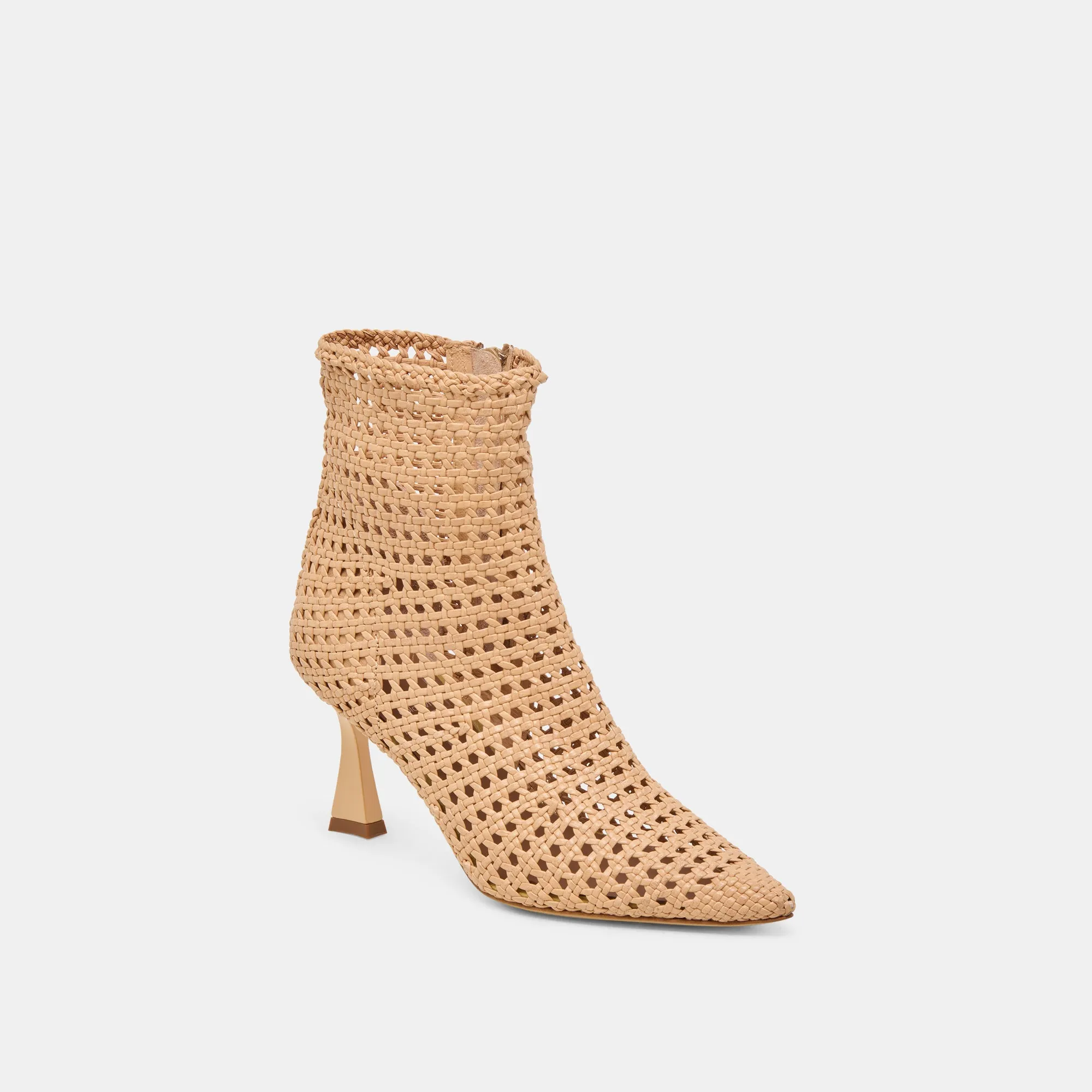 LONNI BOOTIES HELLBRAUN GEFLOCHTENES LEDER