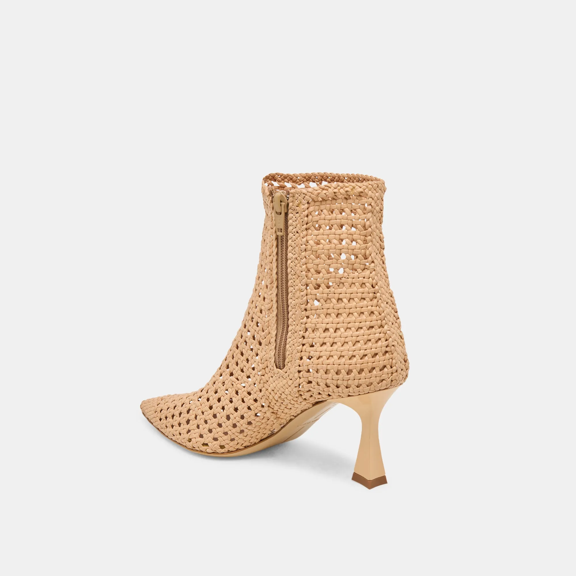 LONNI BOOTIES HELLBRAUN GEFLOCHTENES LEDER