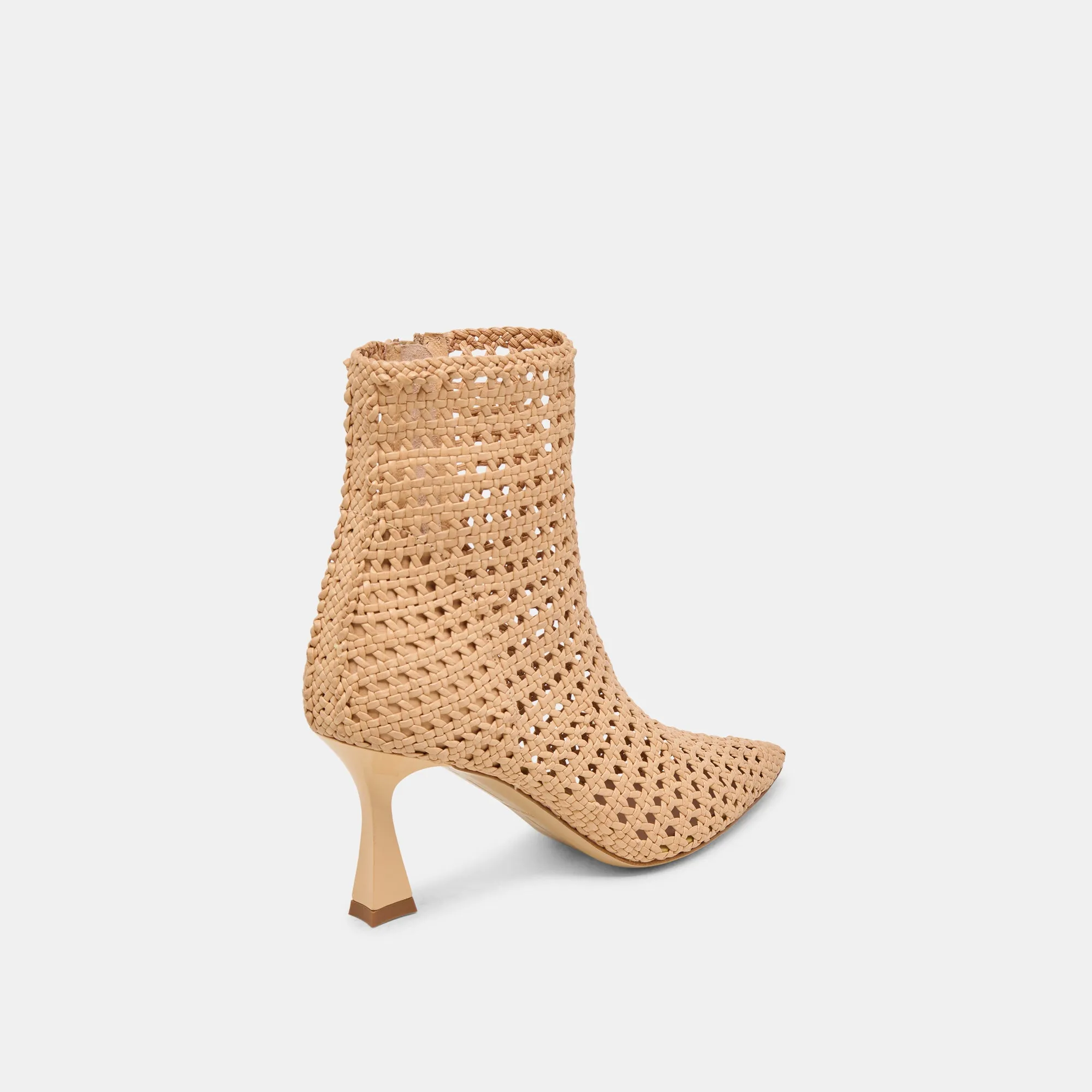 LONNI BOOTIES HELLBRAUN GEFLOCHTENES LEDER
