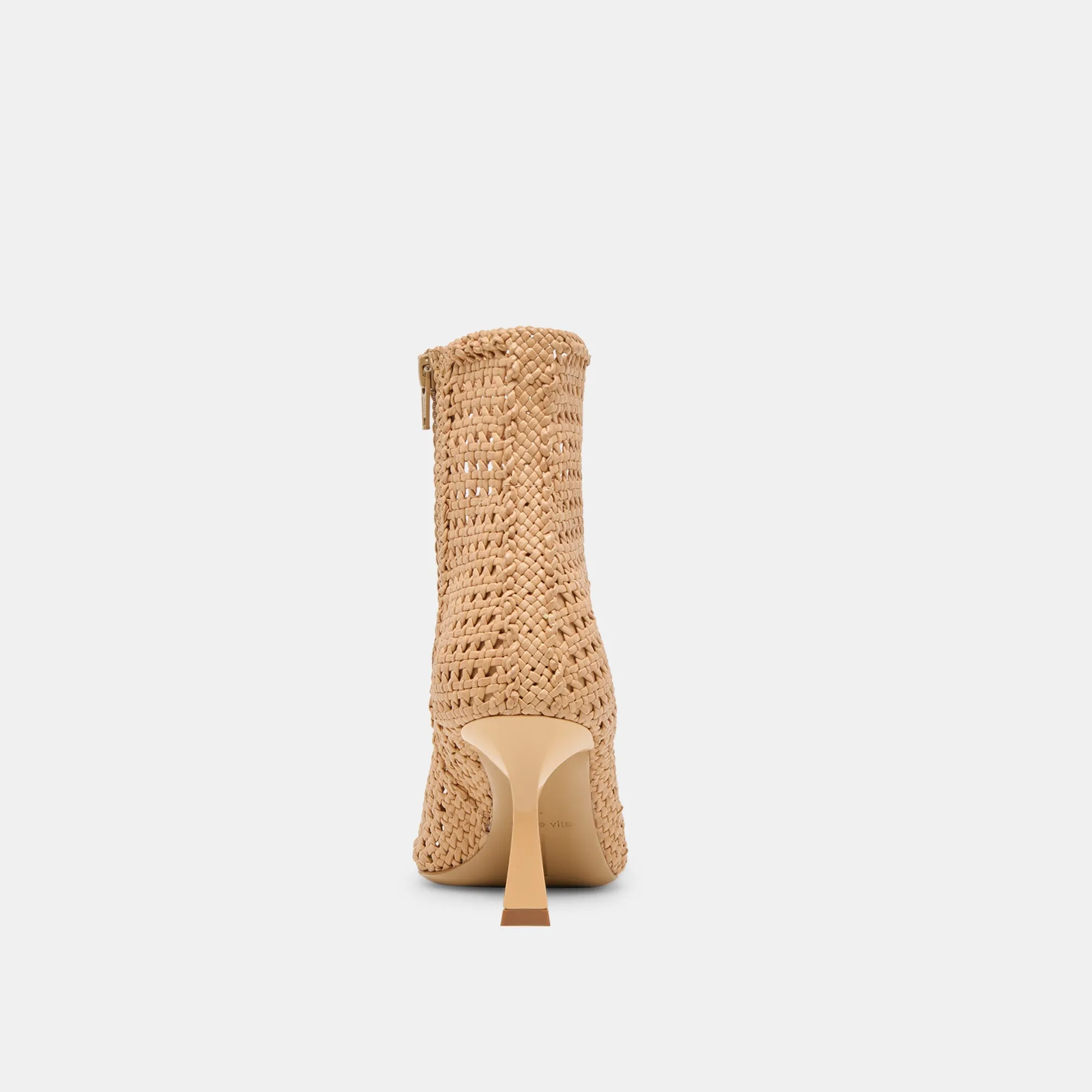 LONNI BOOTIES HELLBRAUN GEFLOCHTENES LEDER