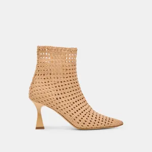 LONNI BOOTIES HELLBRAUN GEFLOCHTENES LEDER