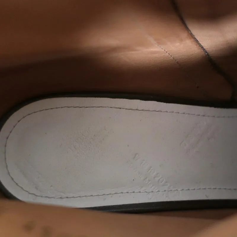 Maison Margiela Peeptoe-Stiefeletten Braun Leder Größe 39 Stiefeletten mit gebogener Absatz