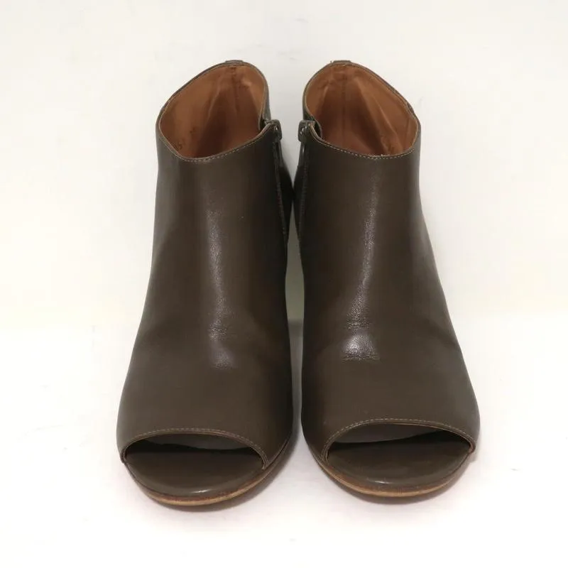 Maison Margiela Peeptoe-Stiefeletten Braun Leder Größe 39 Stiefeletten mit gebogener Absatz