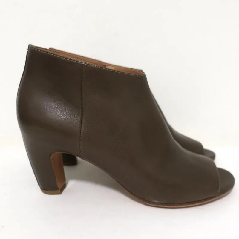 Maison Margiela Peeptoe-Stiefeletten Braun Leder Größe 39 Stiefeletten mit gebogener Absatz