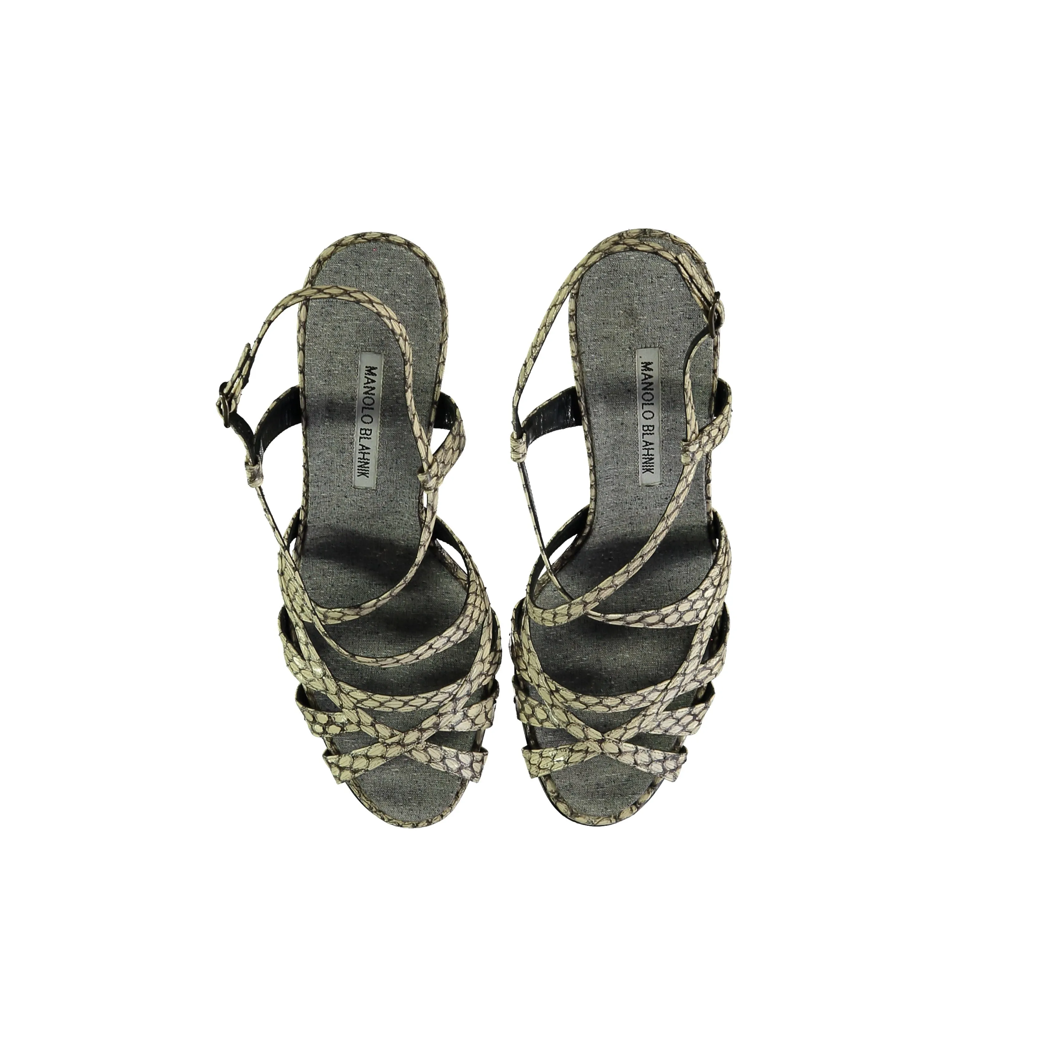 Manolo Blahnik Schlangenleder Riemchensandalette mit Absatz - Schuhe der 2010er Jahre_Manolo-Blahnik