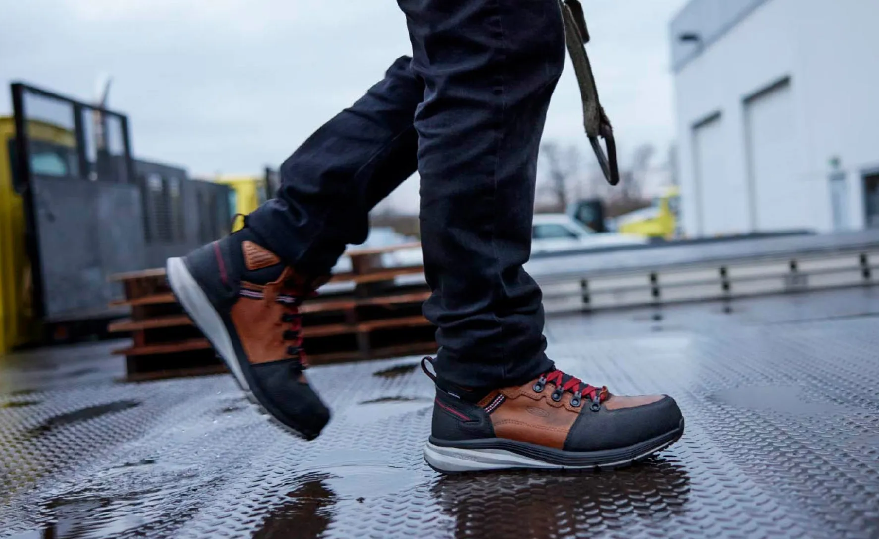 Herren Red Hook wasserdichter Stiefel (Carbon-Zehenkappe) | Tabak/Schwarz