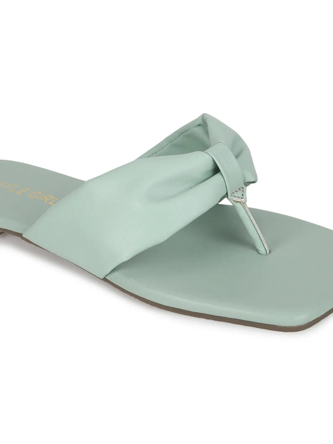 Minzgrüne PU Flip-Flop Hausschuhe (TC-ST-1216-MNT)