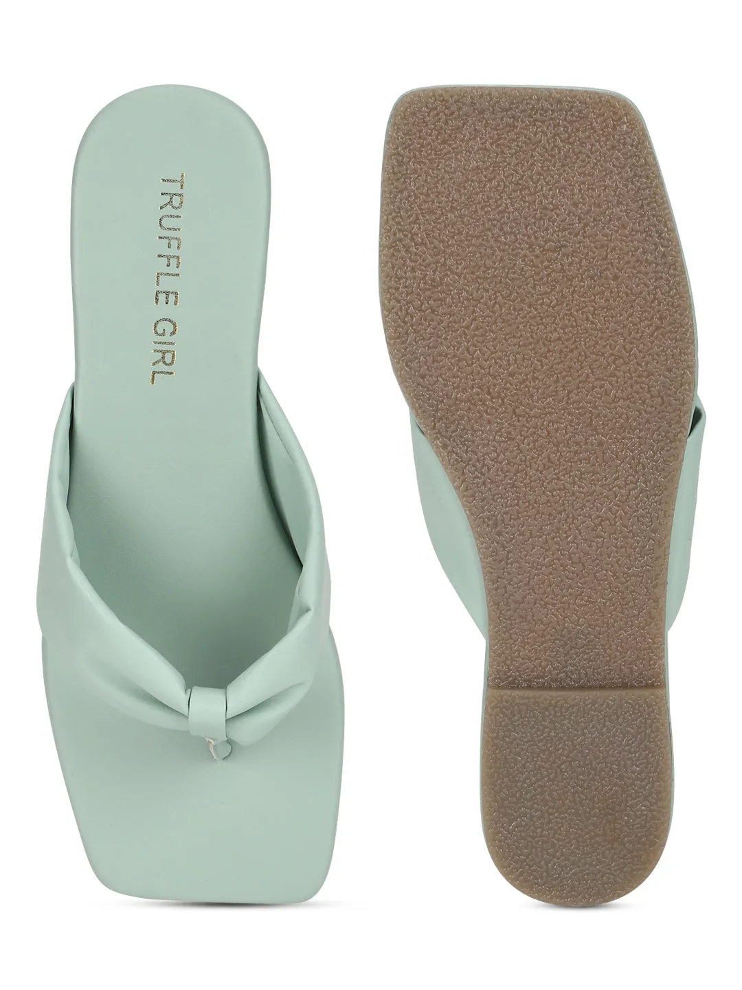 Minzgrüne PU Flip-Flop Hausschuhe (TC-ST-1216-MNT)