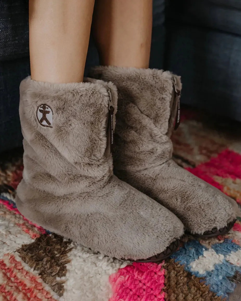 Monroe Faux-Fur Pantoffelstiefel in Dunklem Taubenblau