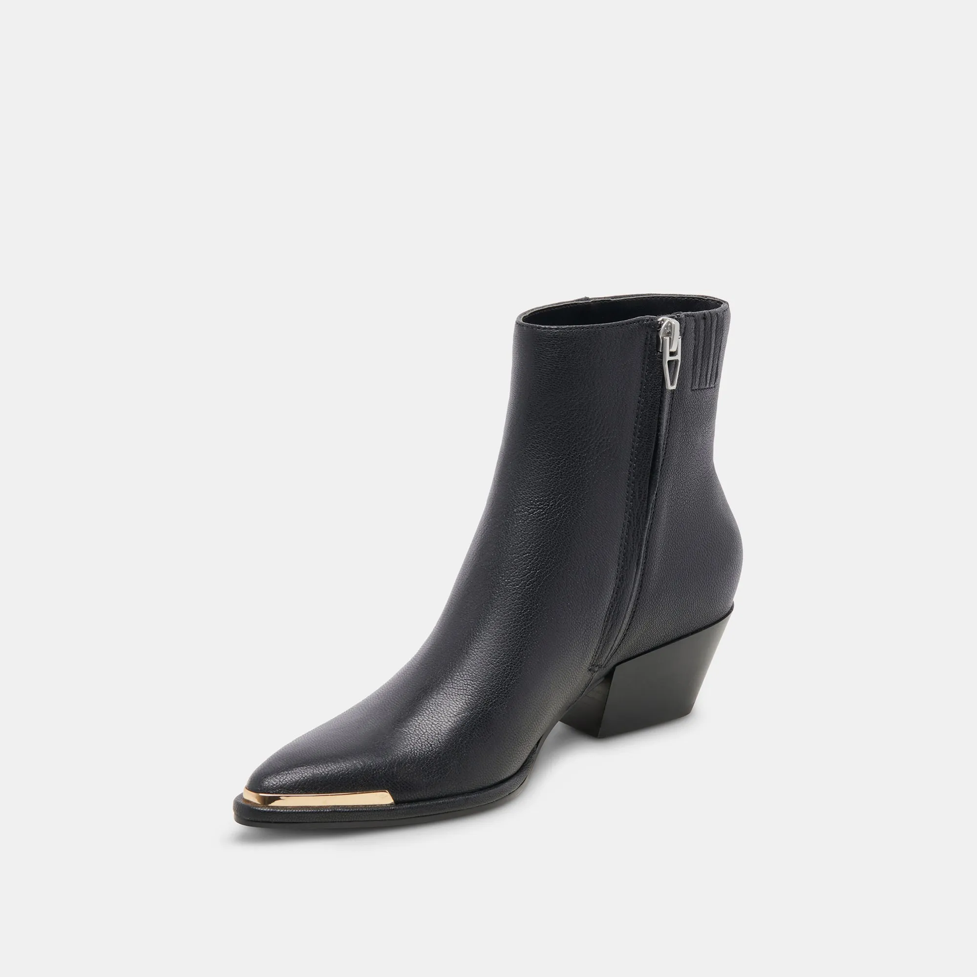 NONAH WEITE BOOTIES AUS SCHWARZEM LEDER