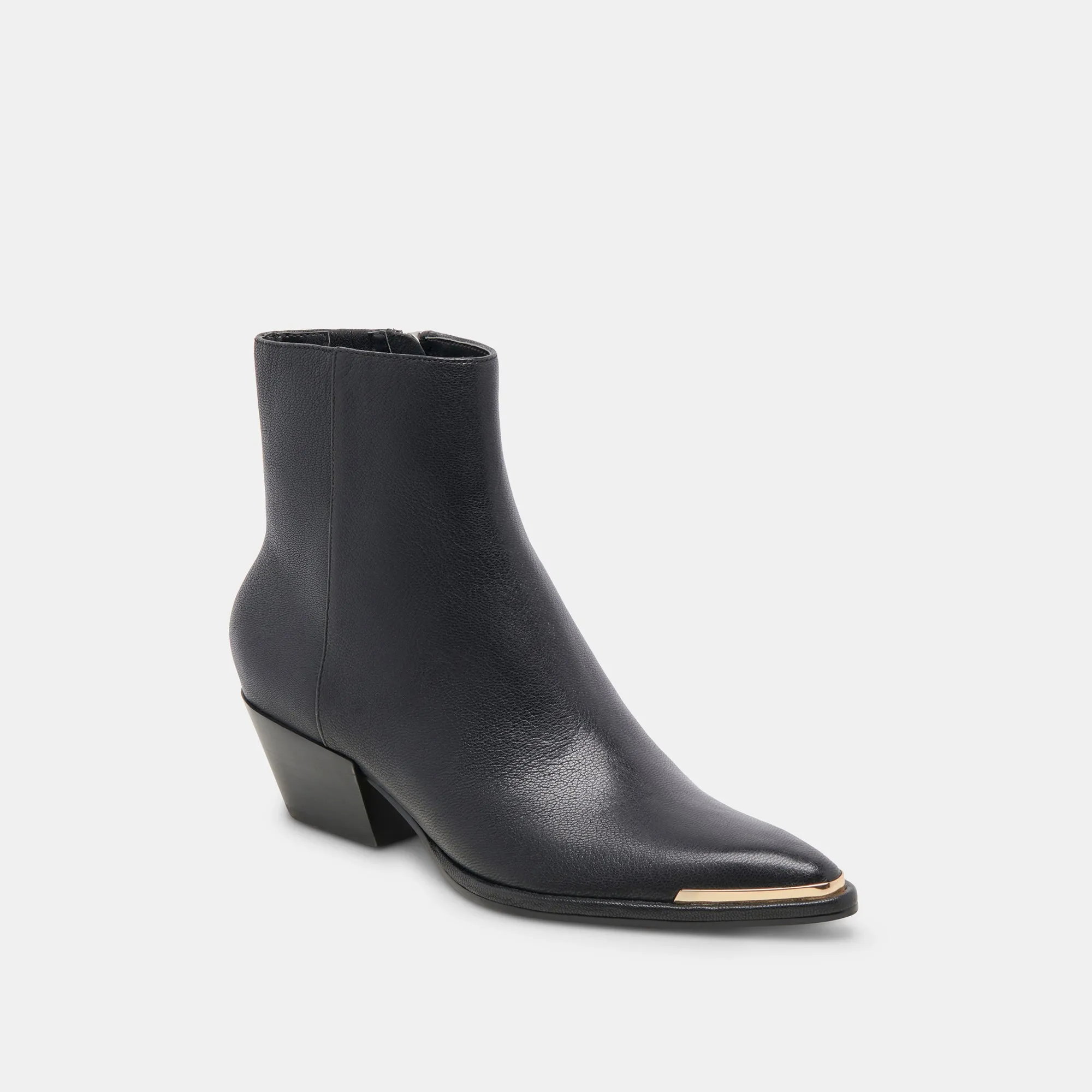 NONAH WEITE BOOTIES AUS SCHWARZEM LEDER