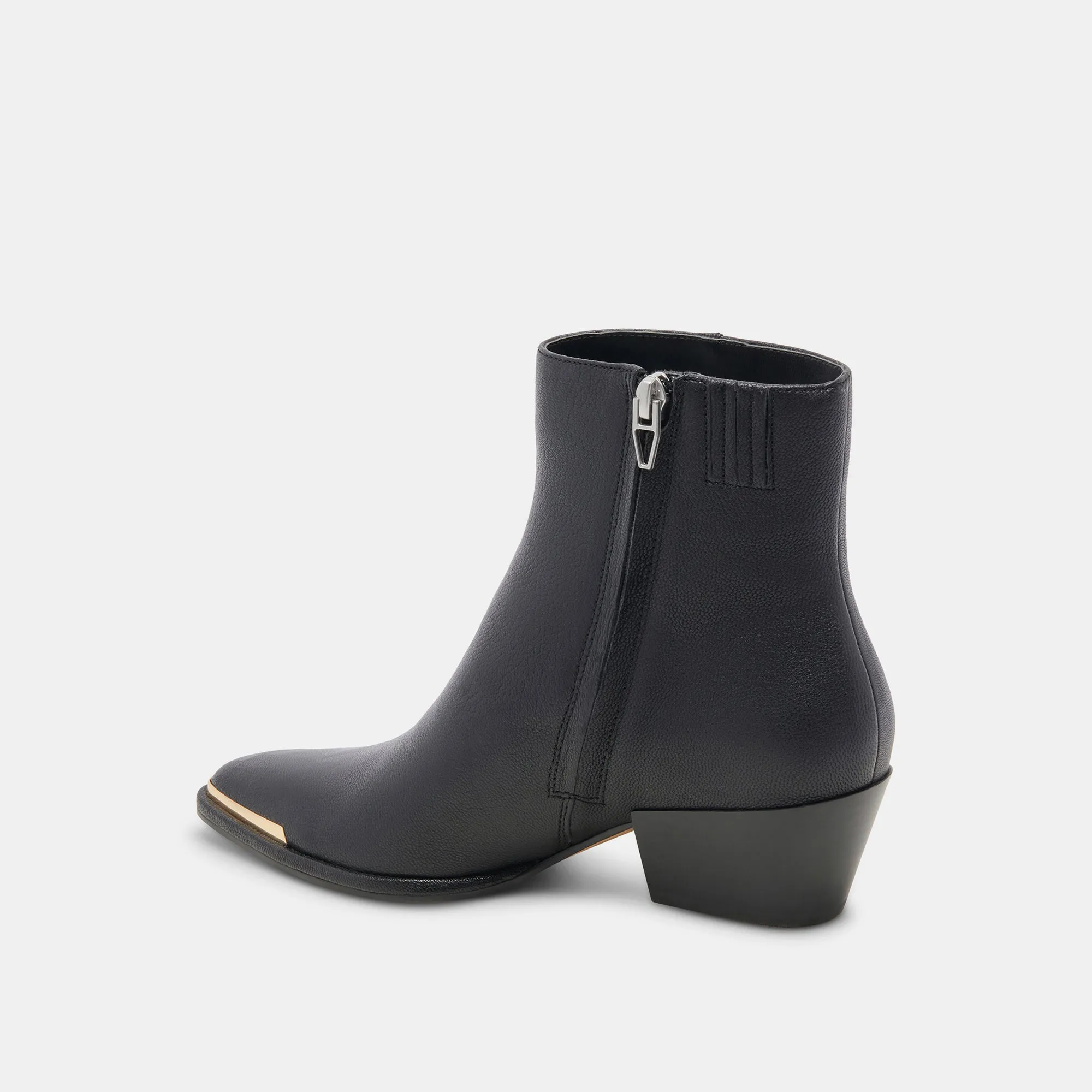 NONAH WEITE BOOTIES AUS SCHWARZEM LEDER
