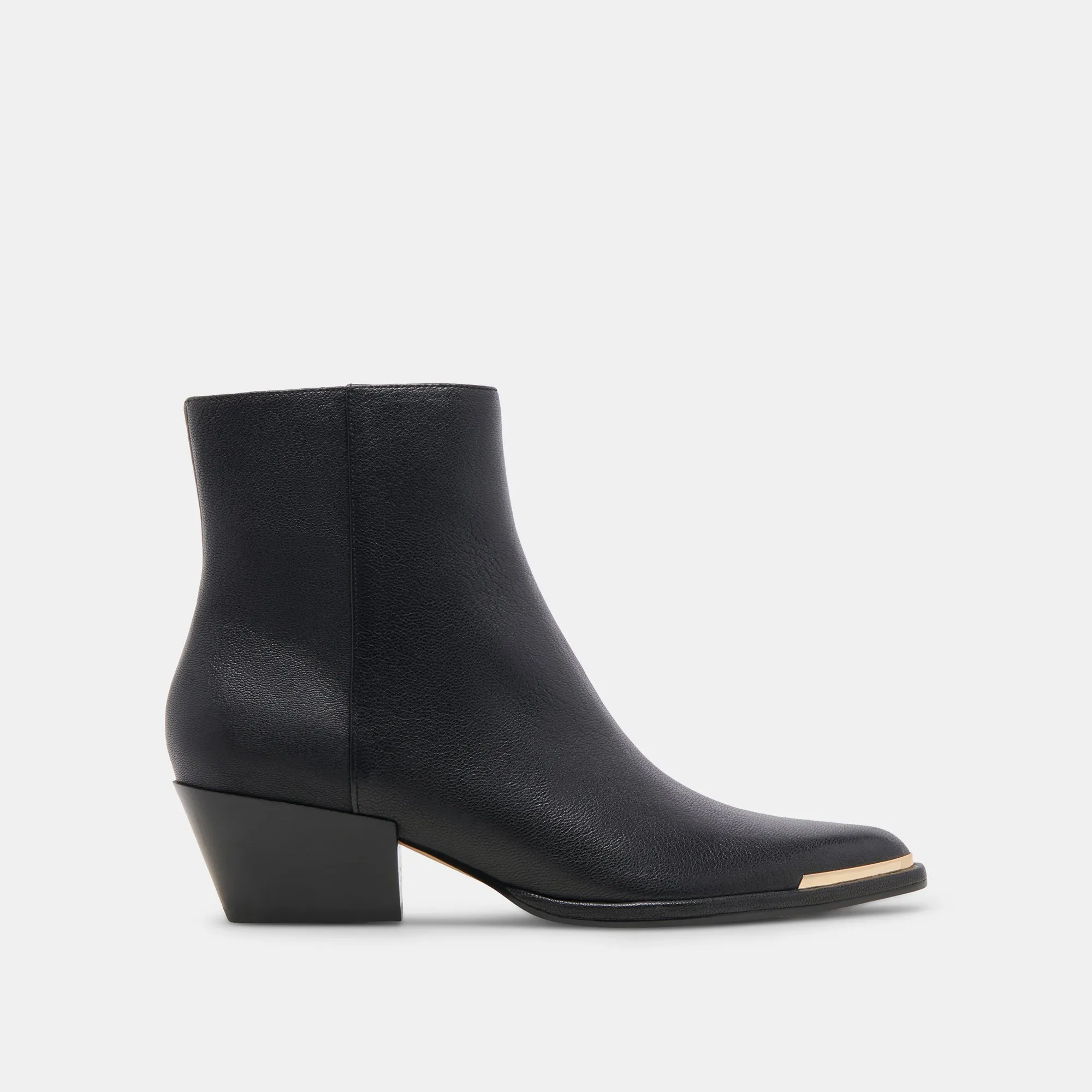 NONAH WEITE BOOTIES AUS SCHWARZEM LEDER