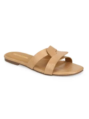 Nude Croc PU Schlupfer
