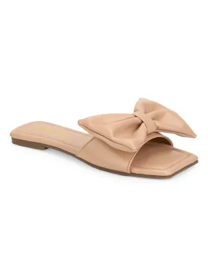Nackte PU-Schleifen-Slip-Ons