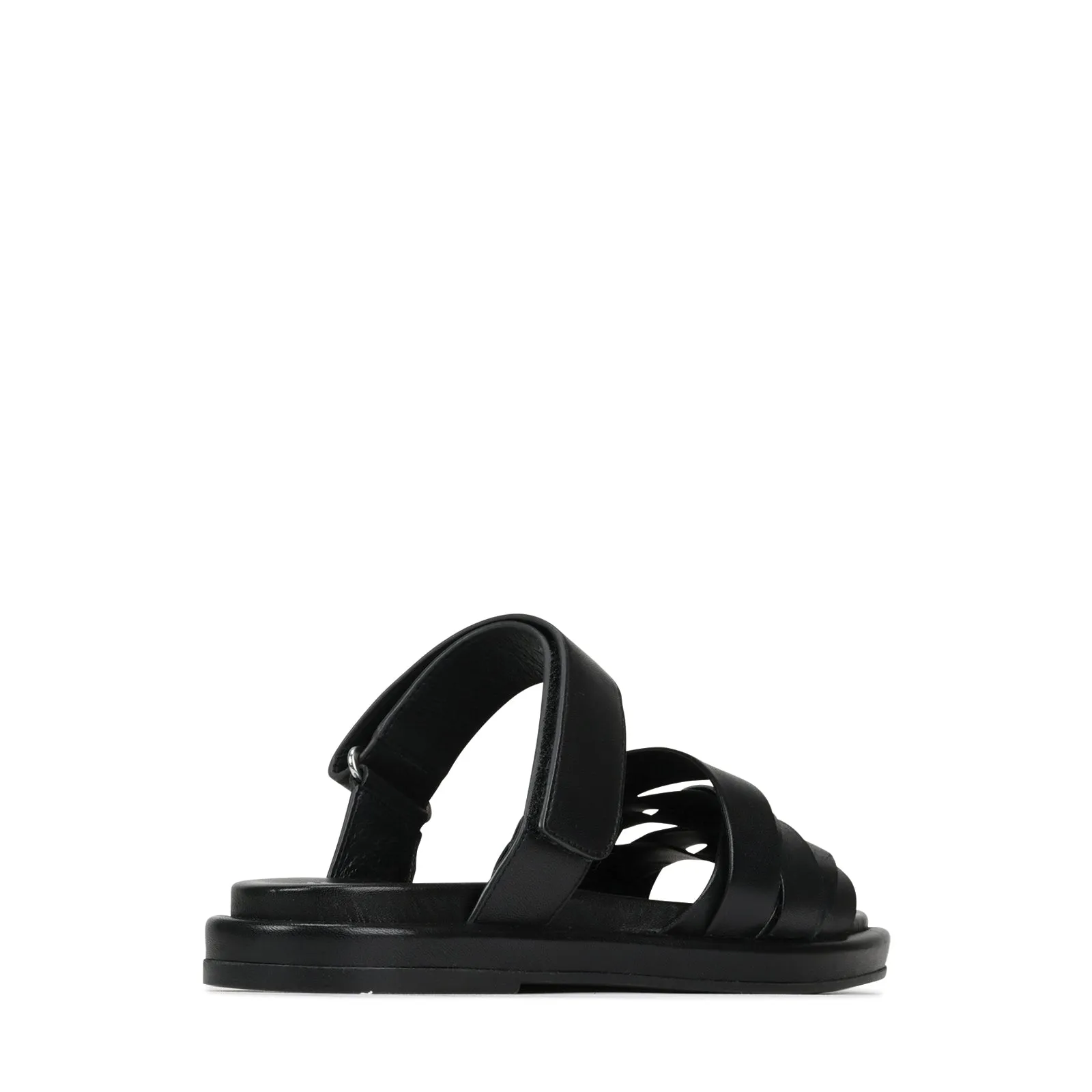 ORIANA LEDER-SLIDES SANDALEN