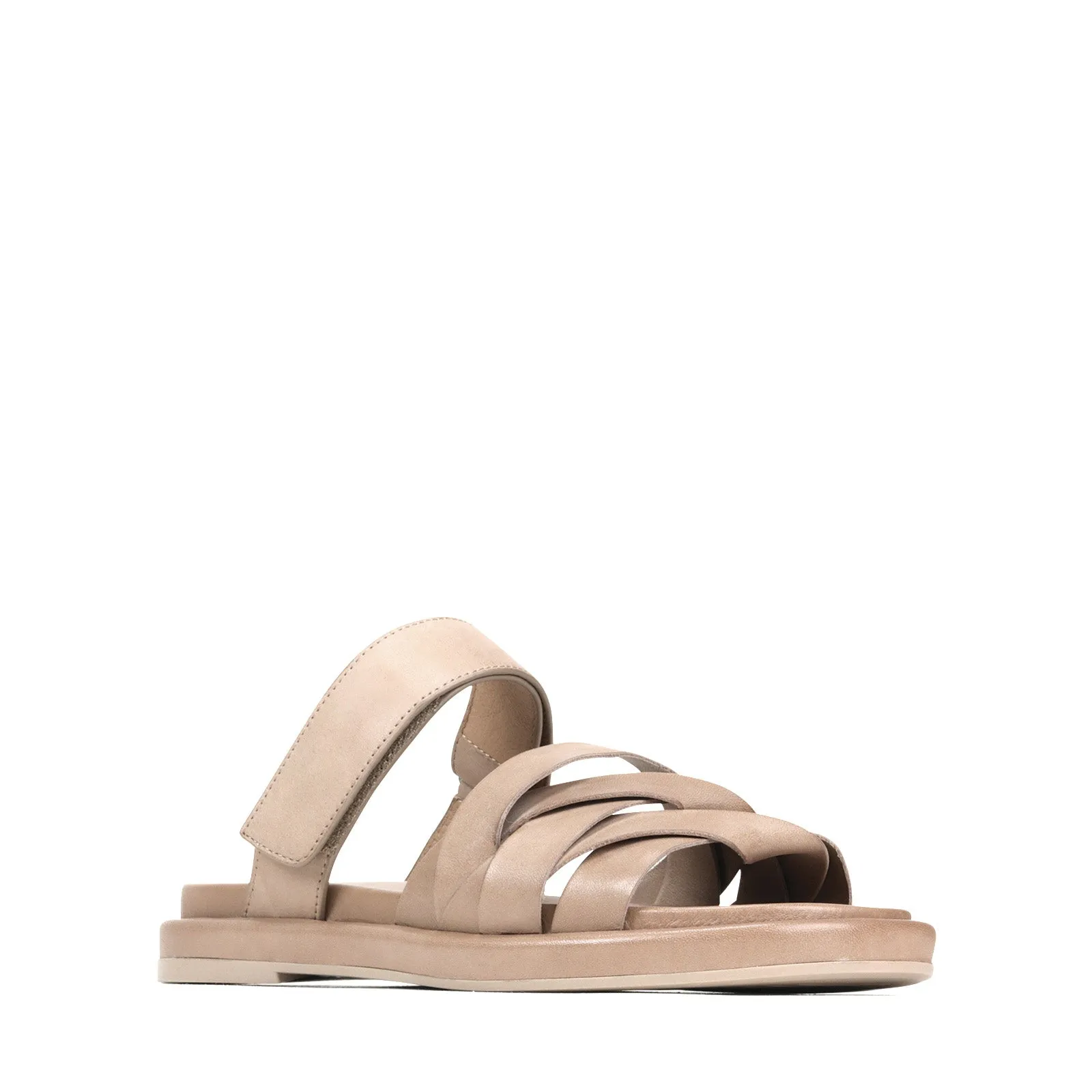 ORIANA LEDER-SLIDES SANDALEN