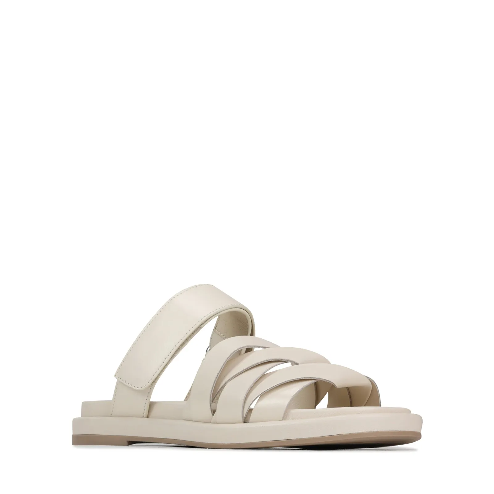 ORIANA LEDER-SLIDES SANDALEN