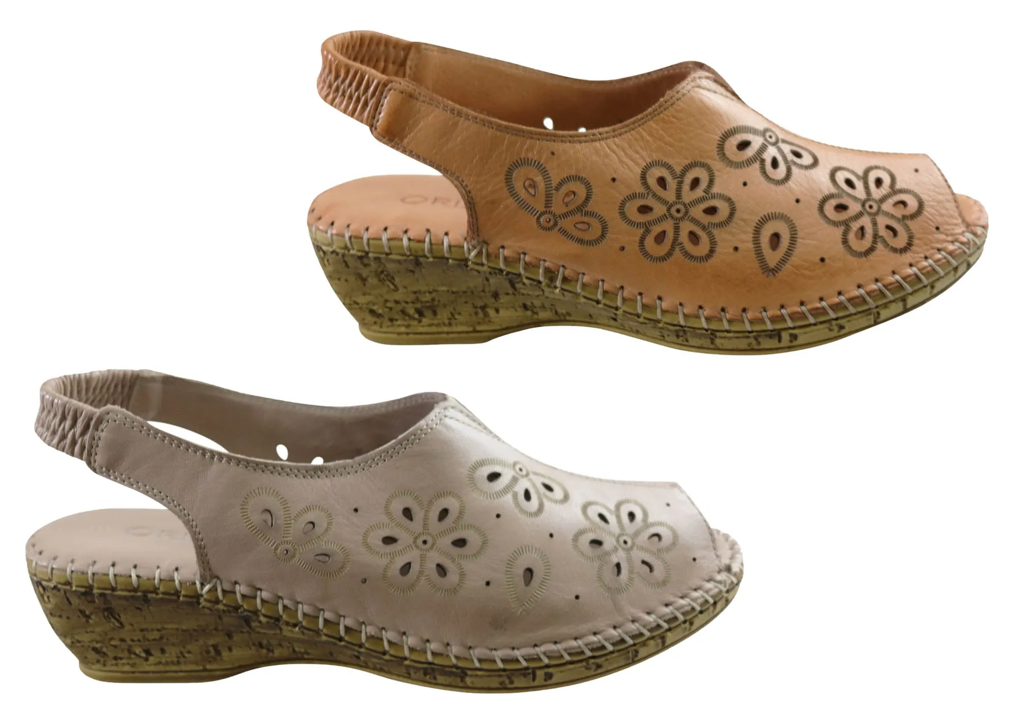 Orizonte Petal Damen Europäische Weichleder Bequeme Sandalen Orizonte Schuhe