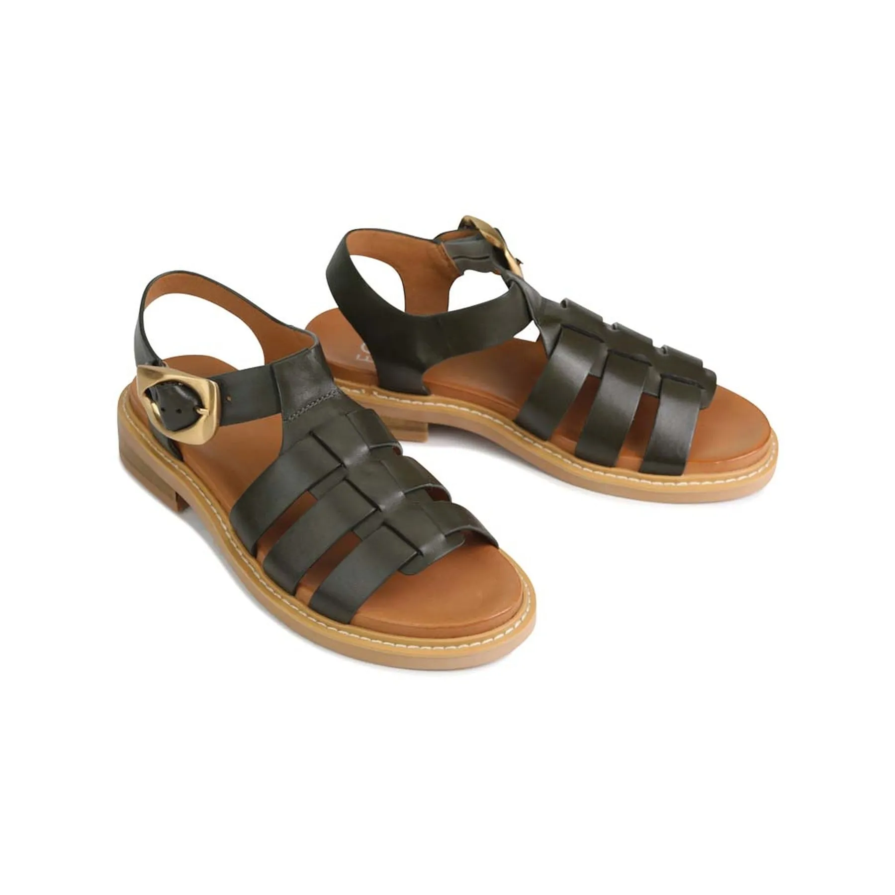 VERZIERTE LEDER SANDALEN