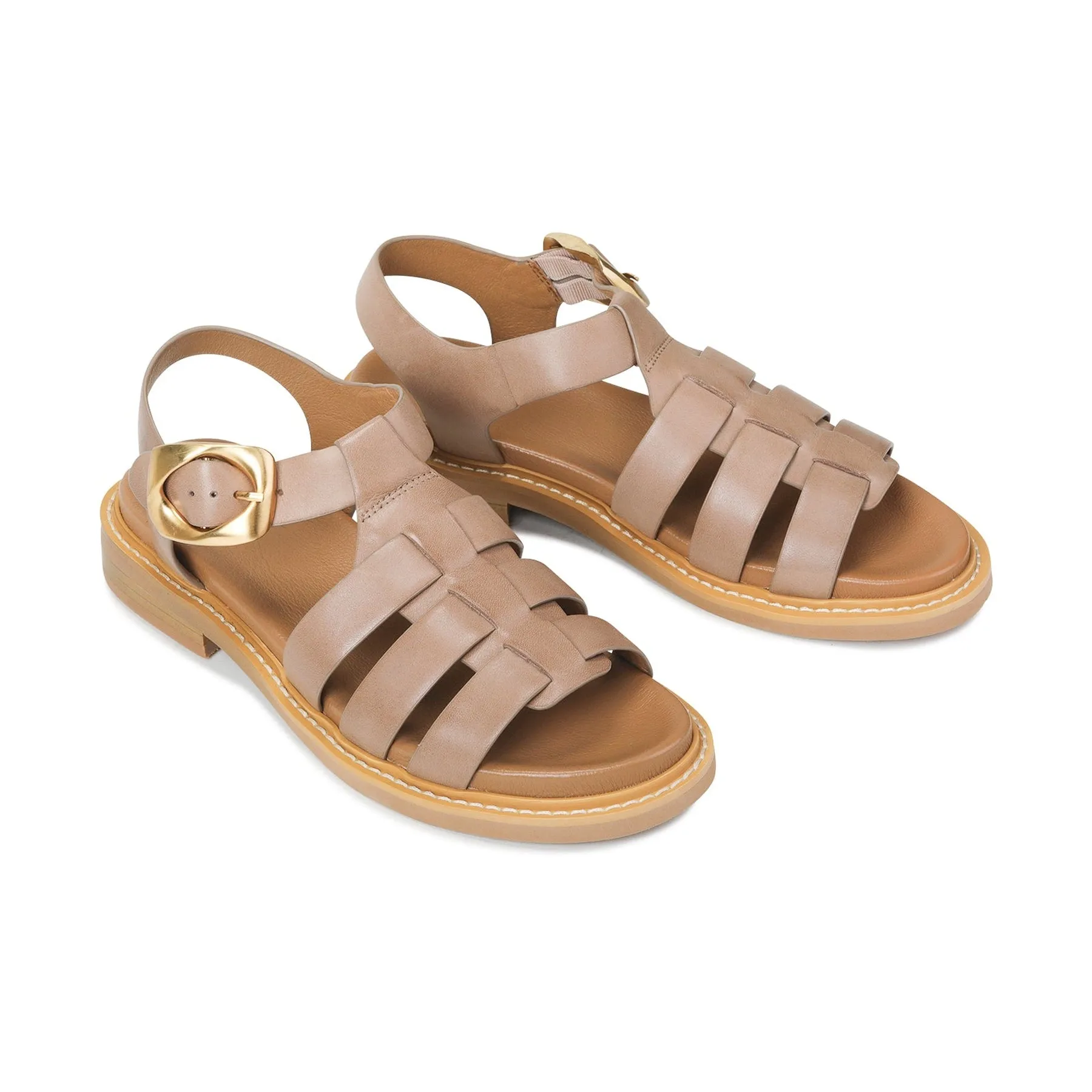 VERZIERTE LEDER SANDALEN