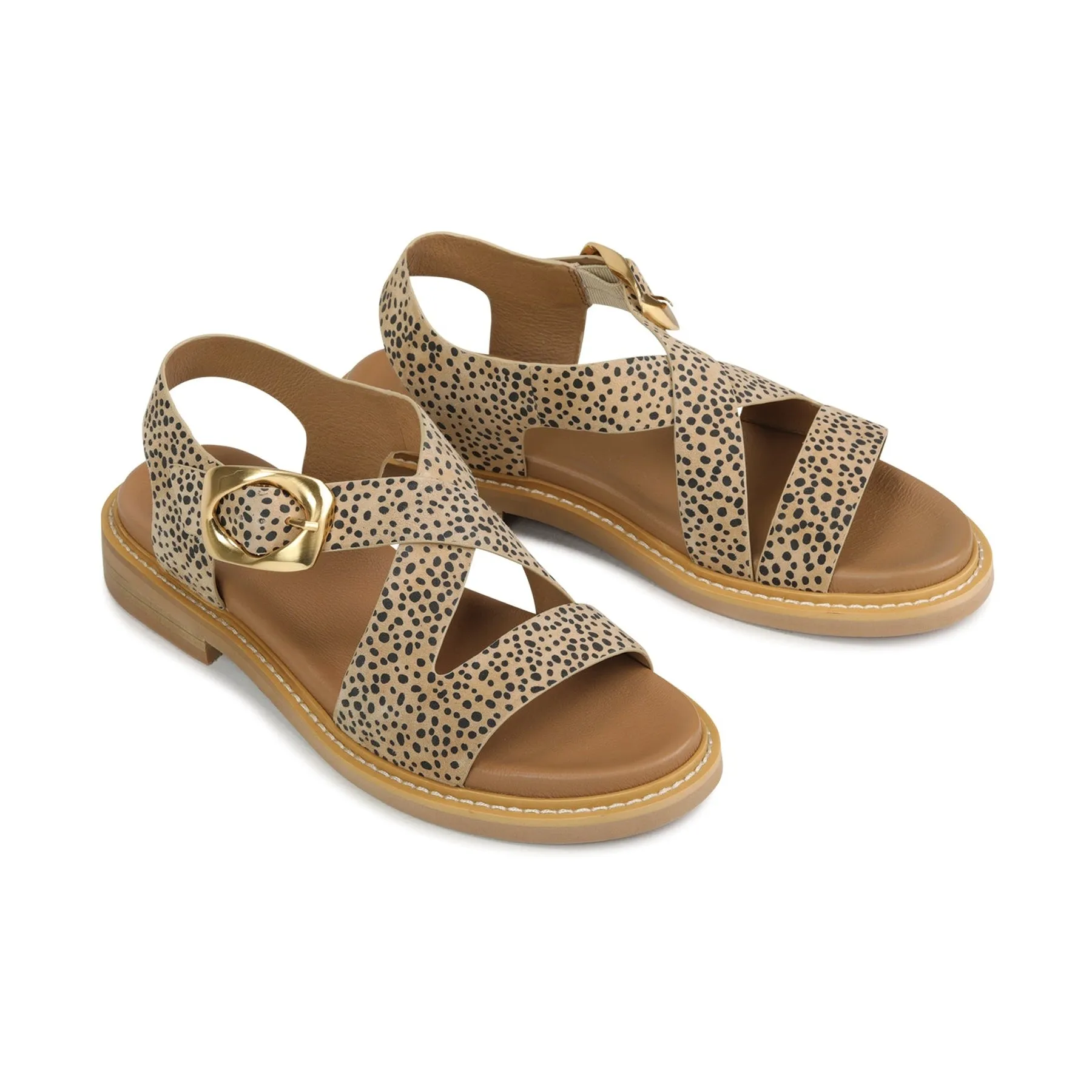 VERZIERTE LEDERSANDALEN