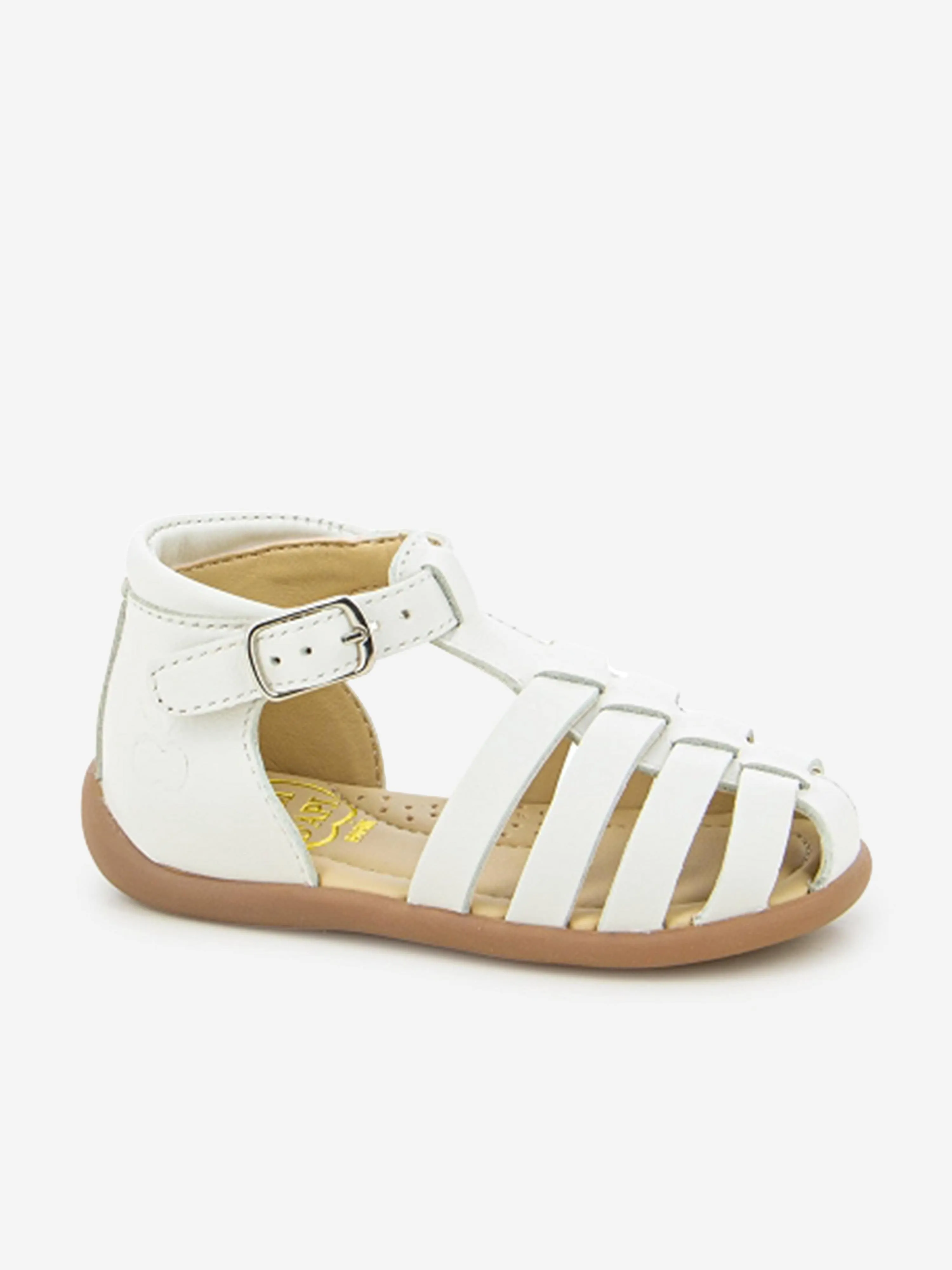 Pom D'Api Baby Mädchen Leder Stehband Sandalen in Weiß