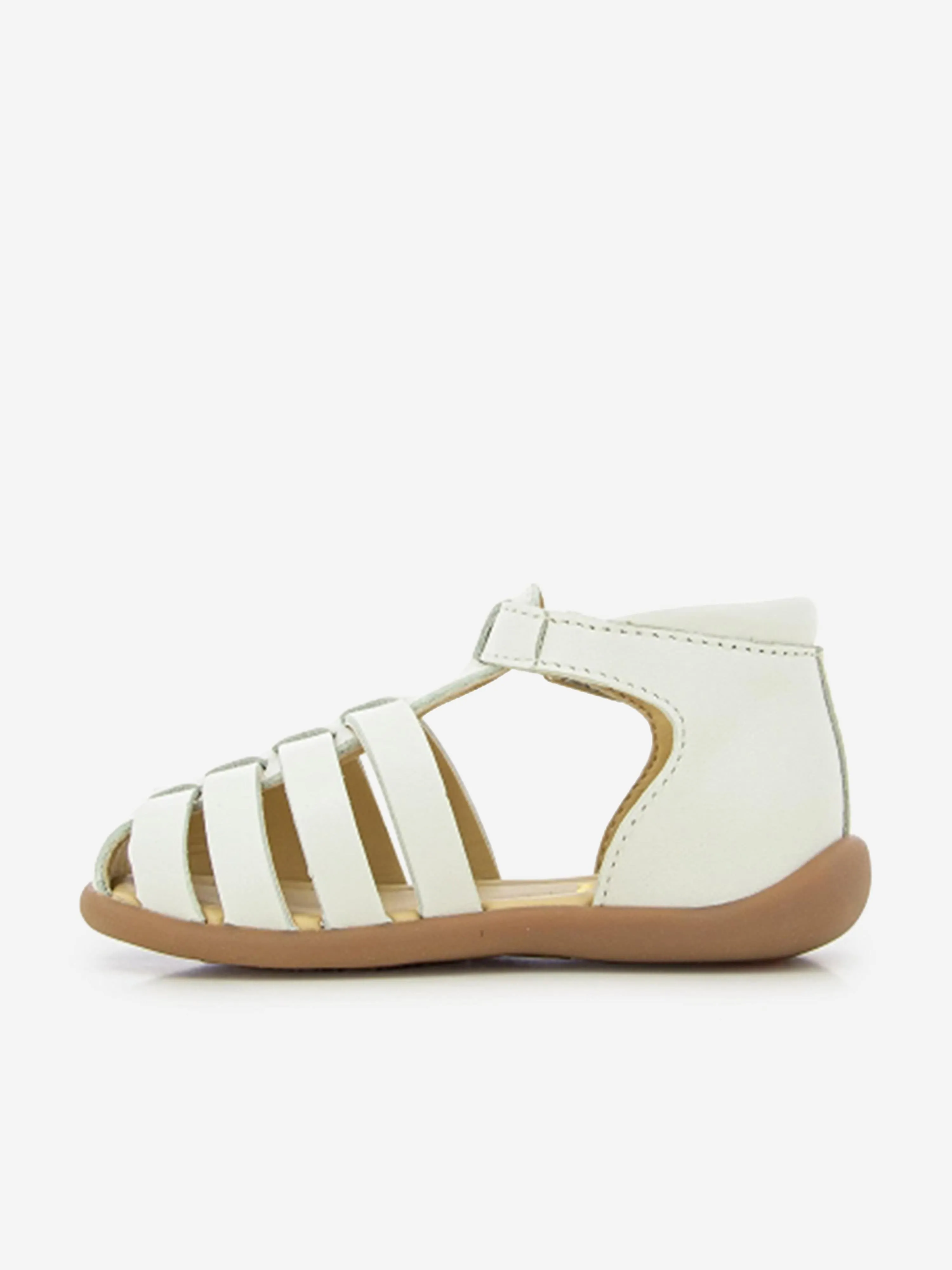 Pom D'Api Baby Mädchen Leder Stehband Sandalen in Weiß