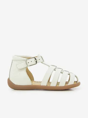 Pom D'Api Baby Mädchen Leder Stehband Sandalen in Weiß